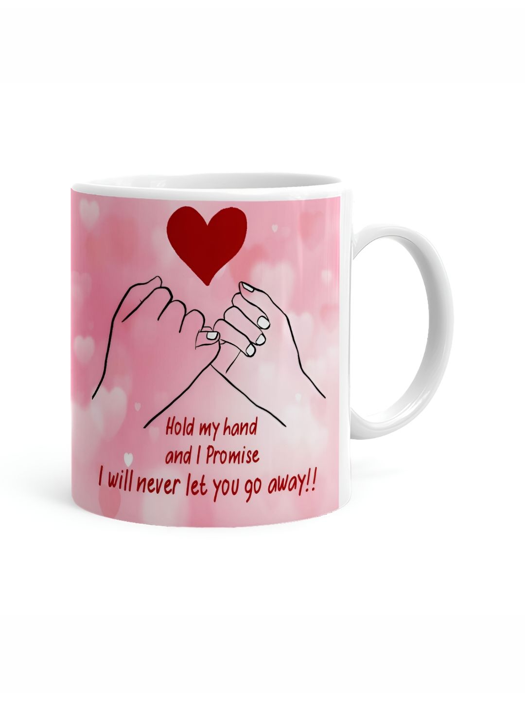 Khakee White & Pink Printed Ceramic Glossy Cup-image-0