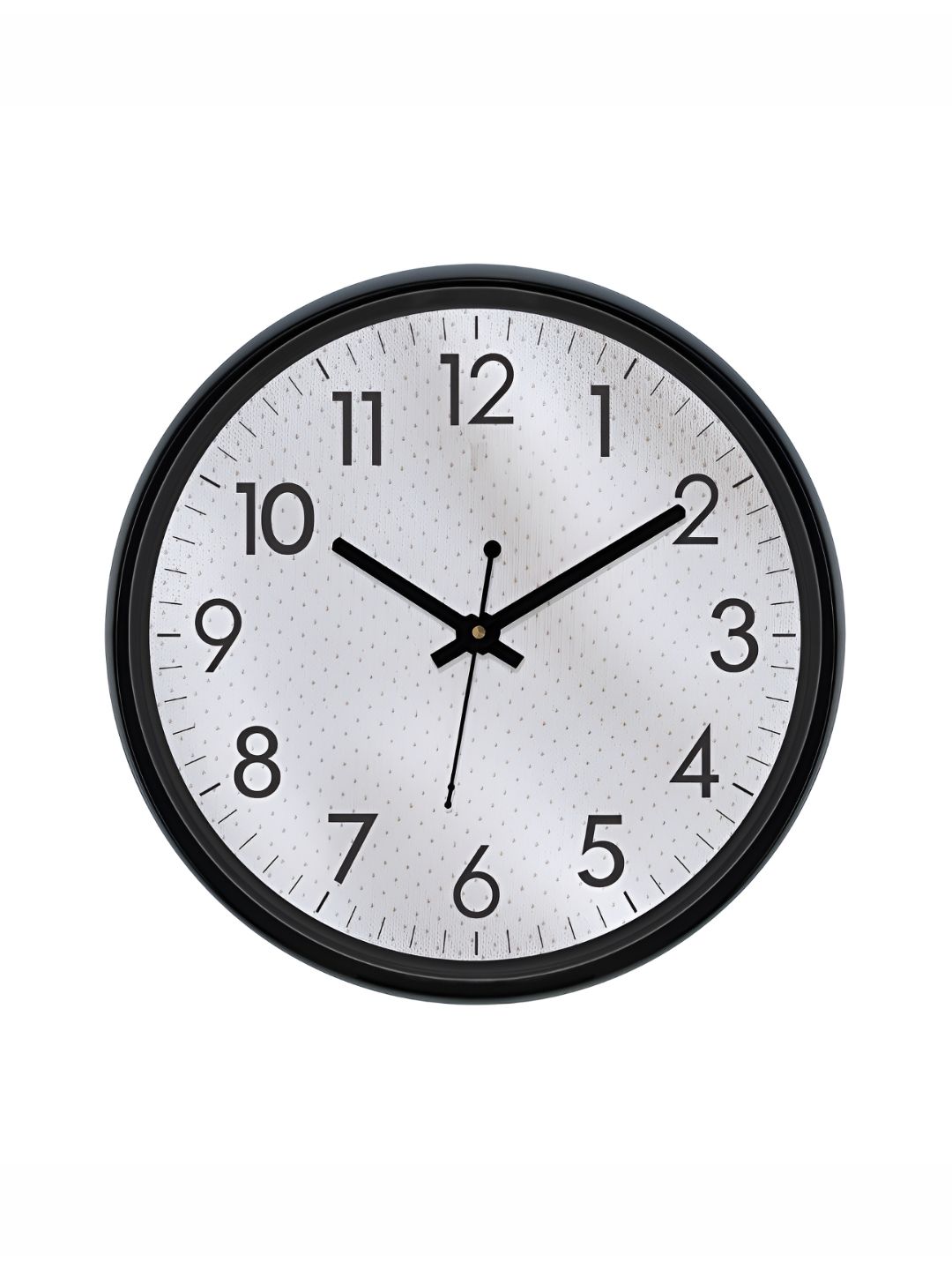 Aura White & Black Textured Analogue Wall Clock