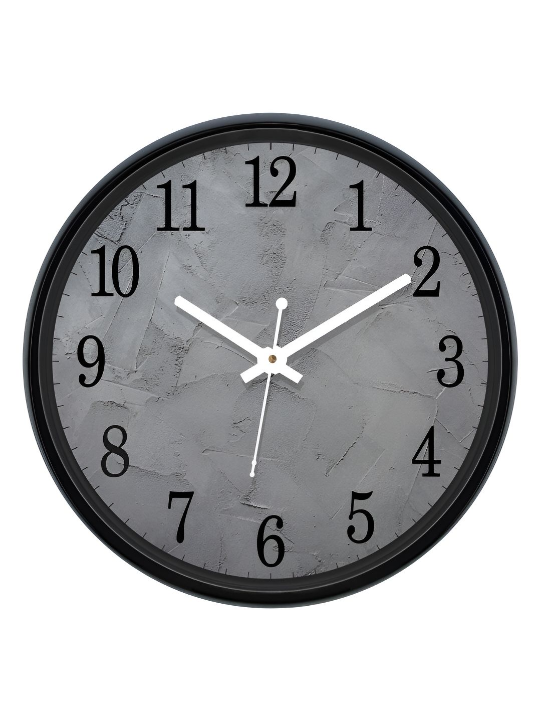 Aura Grey & Black Textured Round Analogue Wall Clock-image-16