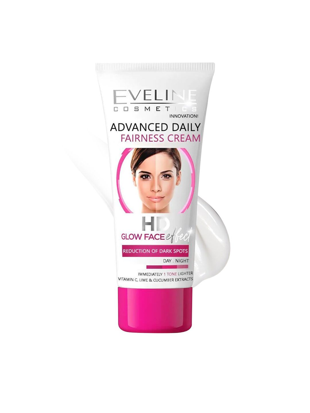 Eveline Cosmetics Advanced Daily Fairness Cream HD Glow Face Effect 1 Tone Fairer - 40ml-image-33