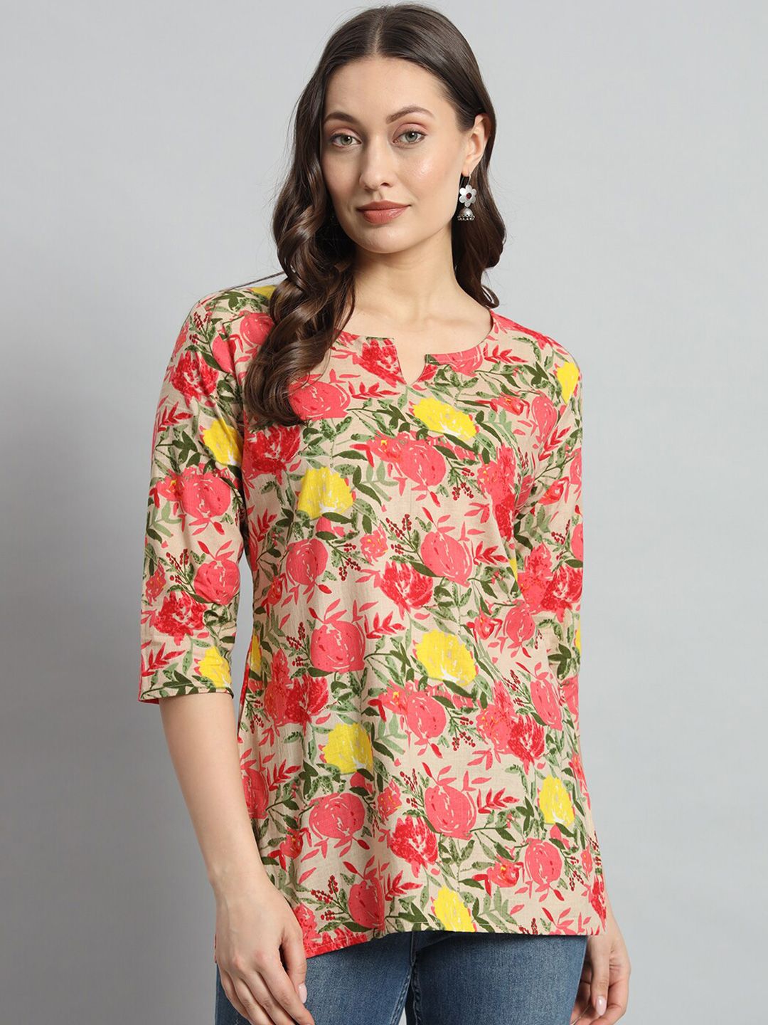 Mialo fashion Floral Printed Pure Cotton Straight Kurti-picture-35