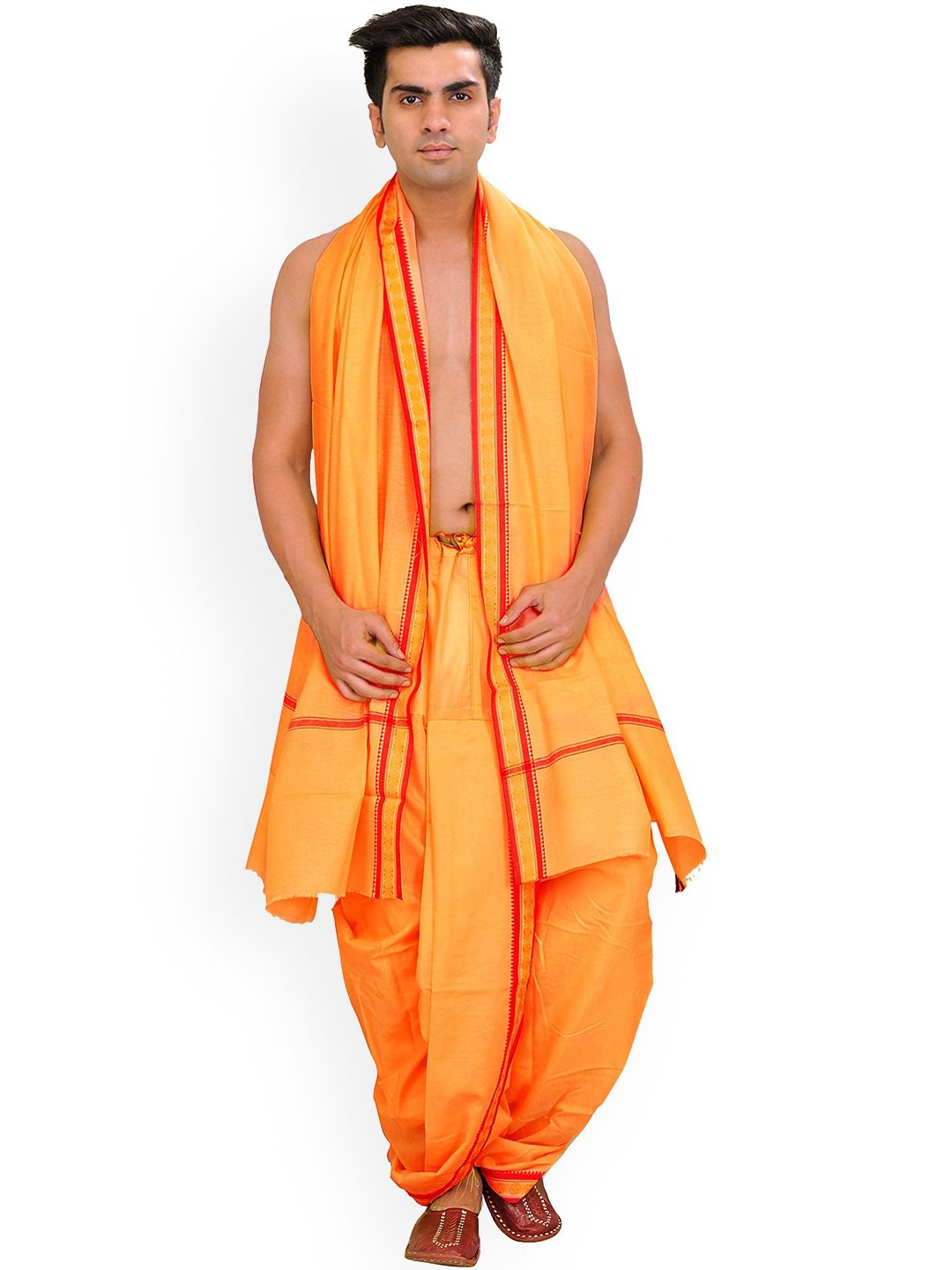 Exotic India Chamomile Ready to Wear Dhoti and Veshti Set-picture-15