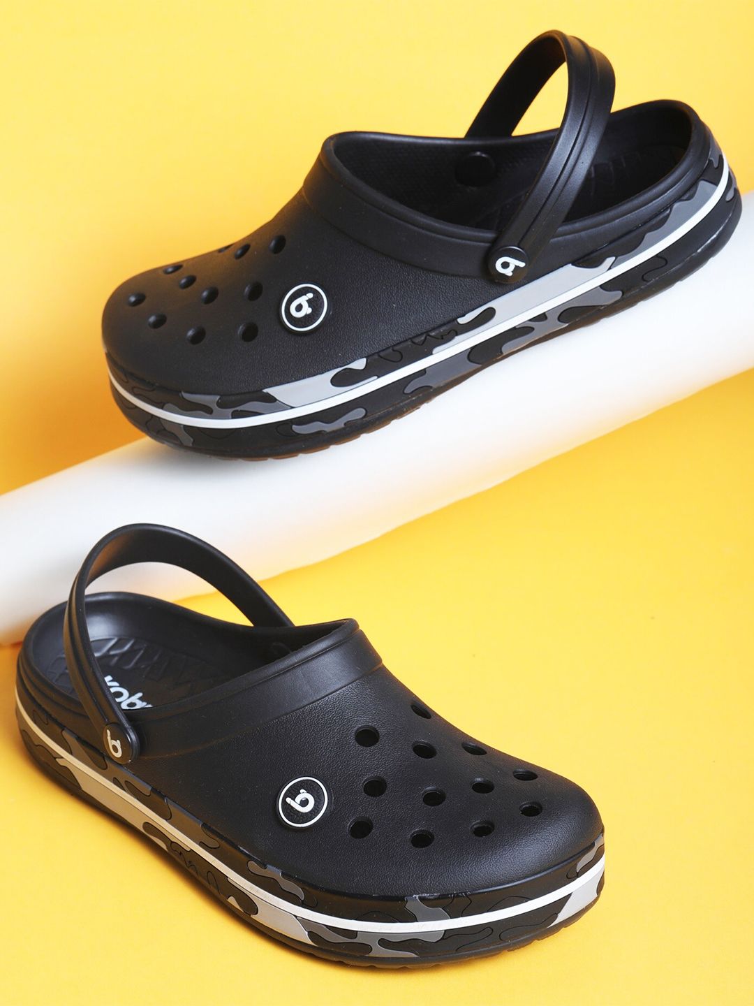 Koburg Men Self Design Rubber Clogs-image-31