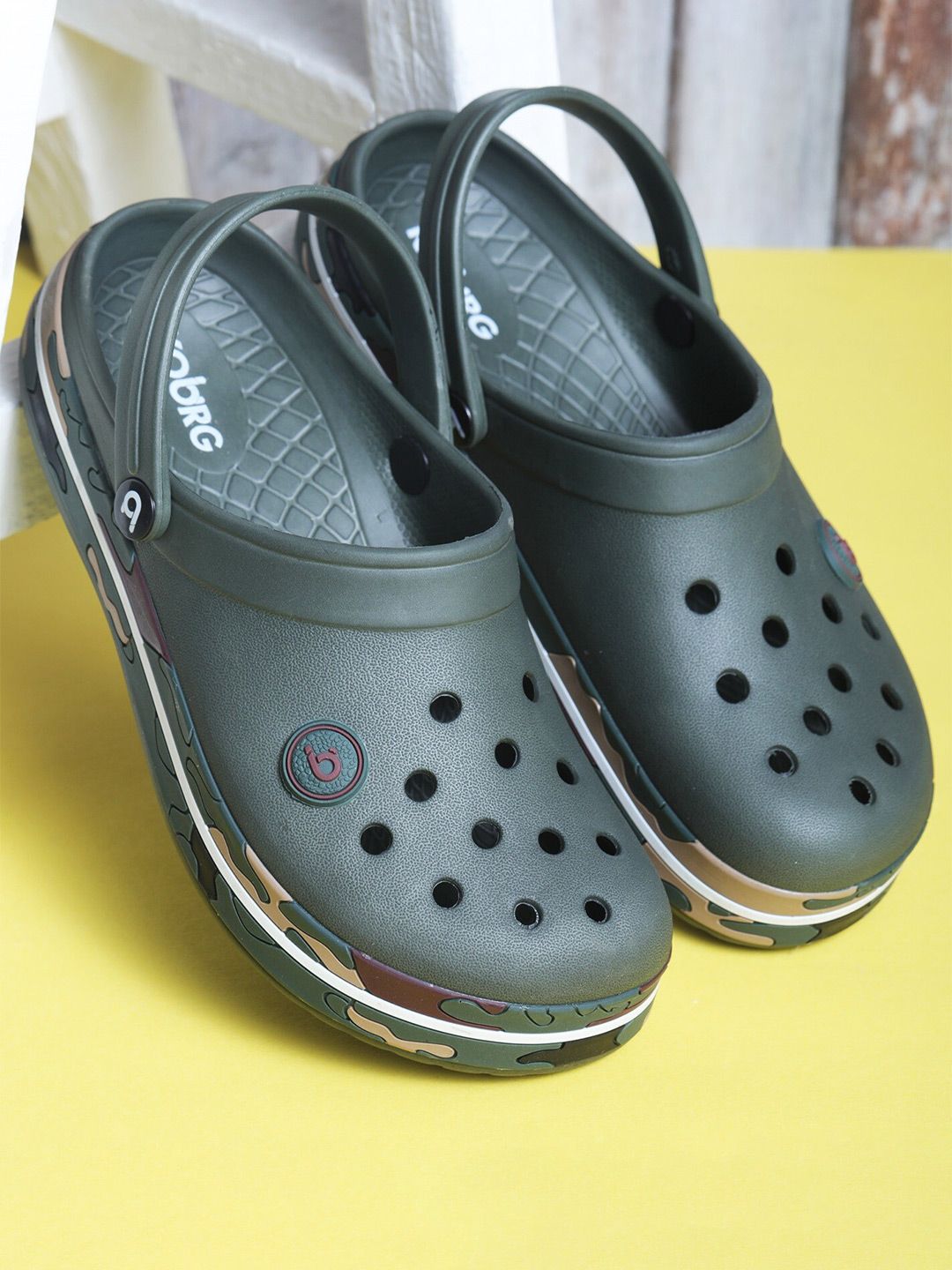 Koburg Men Self Design Rubber Clogs-image-49