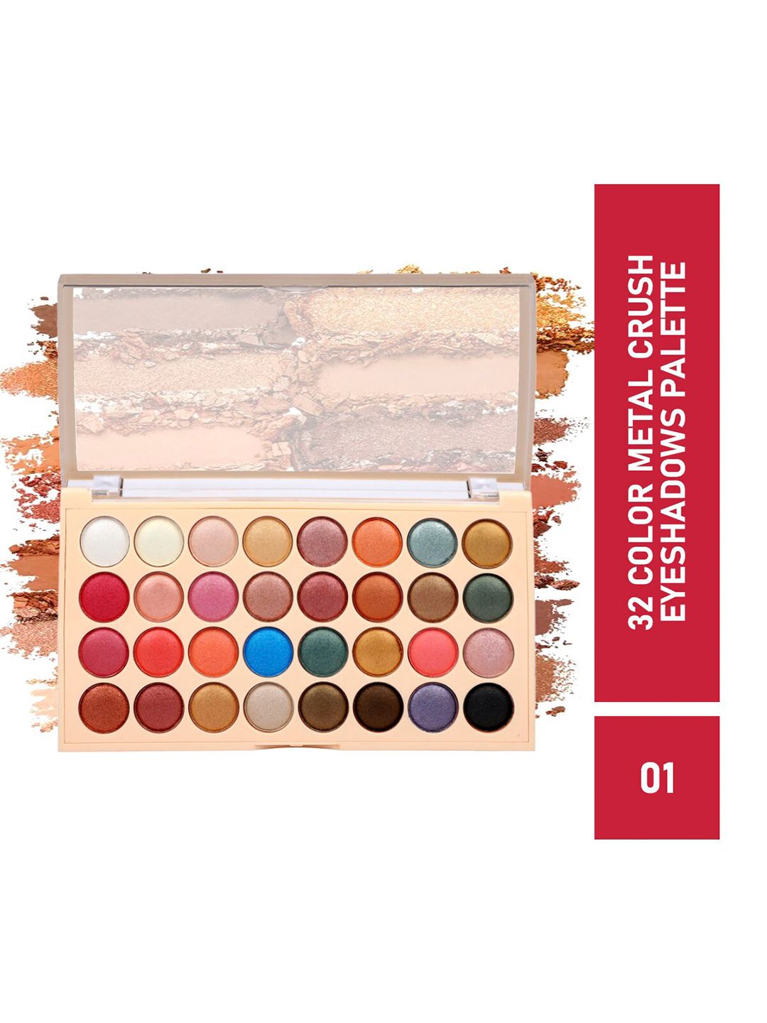 Half N Half 32 Color Metal Crush Eyeshadow Palette - Shade 01-image-41