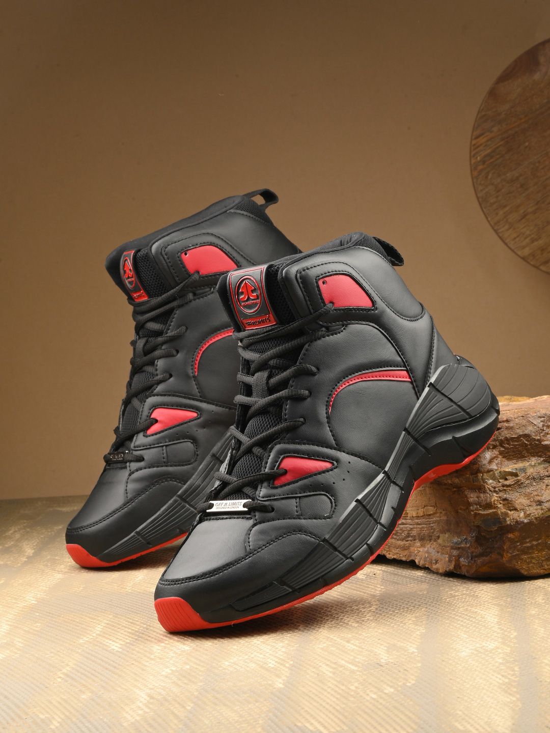 OFF LIMITS Men Colourblocked Comfort Insole Contrast Sole High Top Lace-Up Sneakers-picture-36