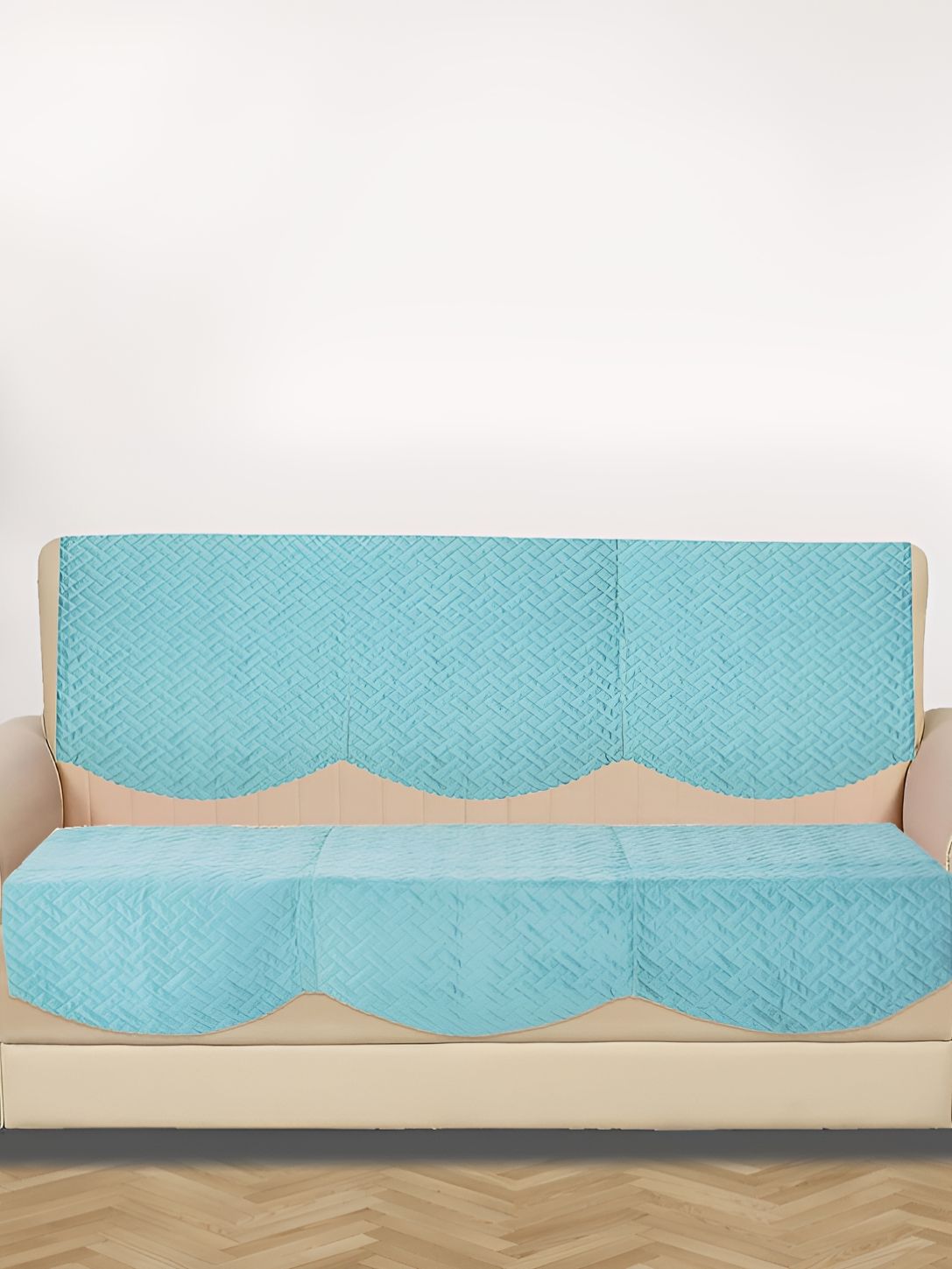 RRC Turquoise Blue 6 Pieces Sofa Covers-image-10