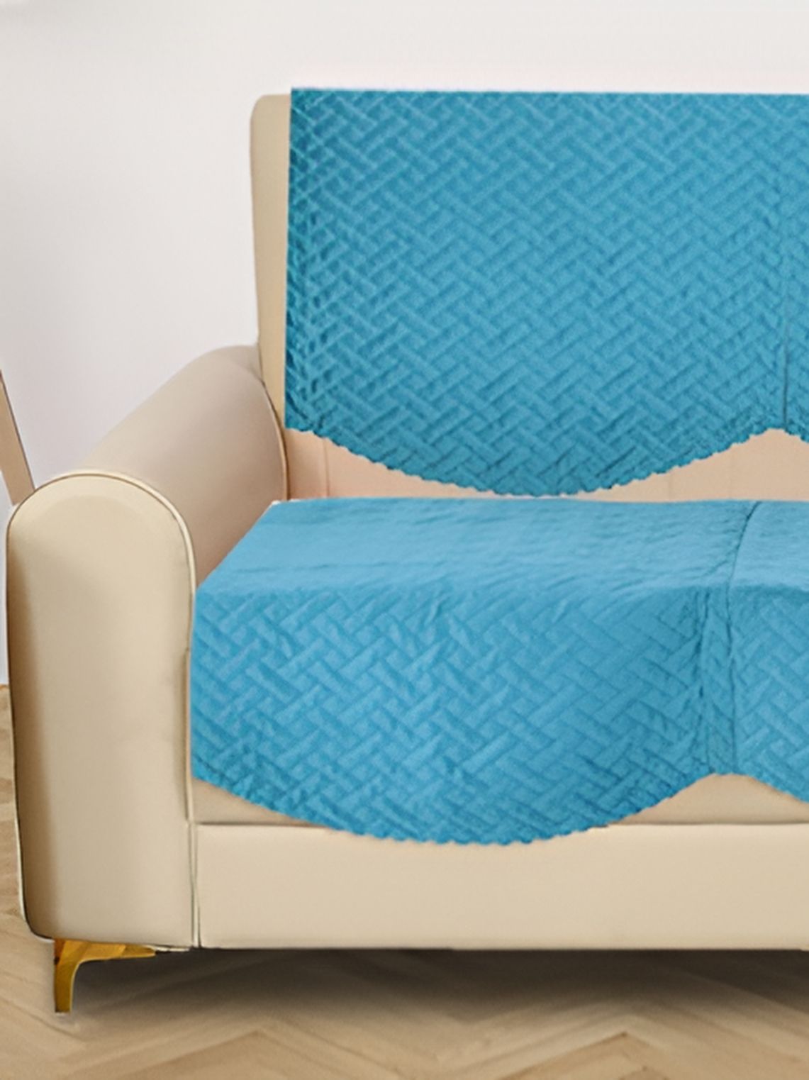 RRC Sea Green 8 Pieces 4 Seater Velvet Sofa Cover-picture-52