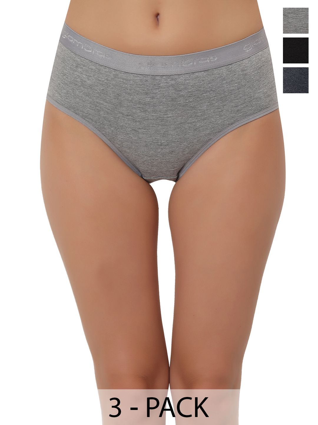 Glamoras Pack Of 3 Pure Cotton Hipster Briefs-picture-55