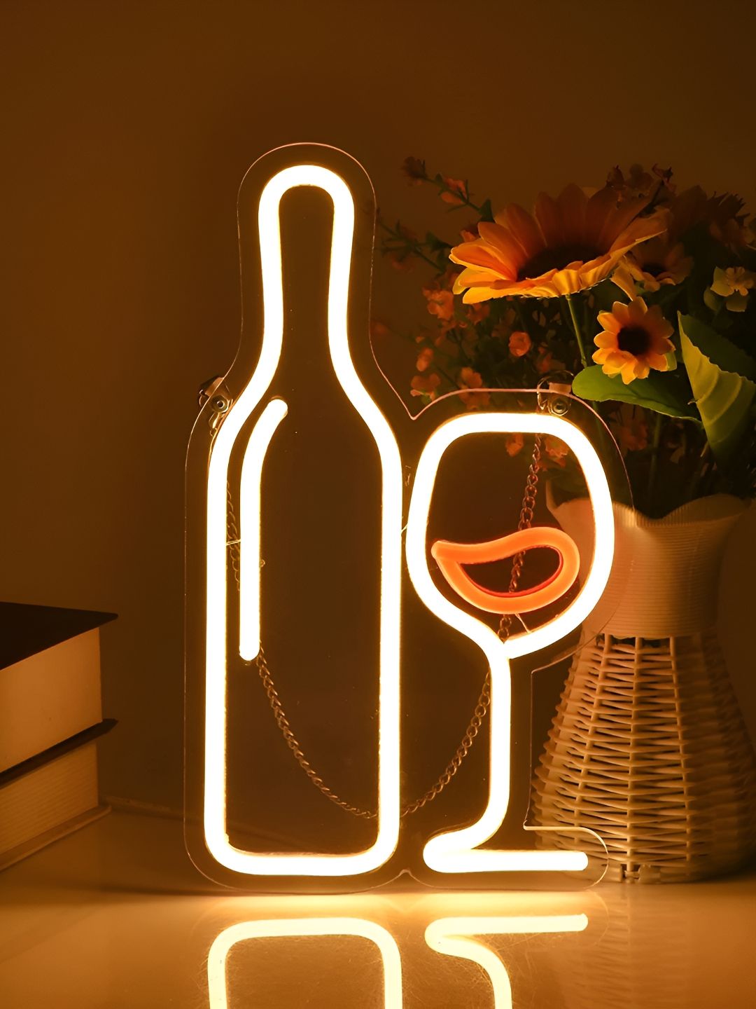 the party planet Off White & Orange-colored Led Neon Light-image-48