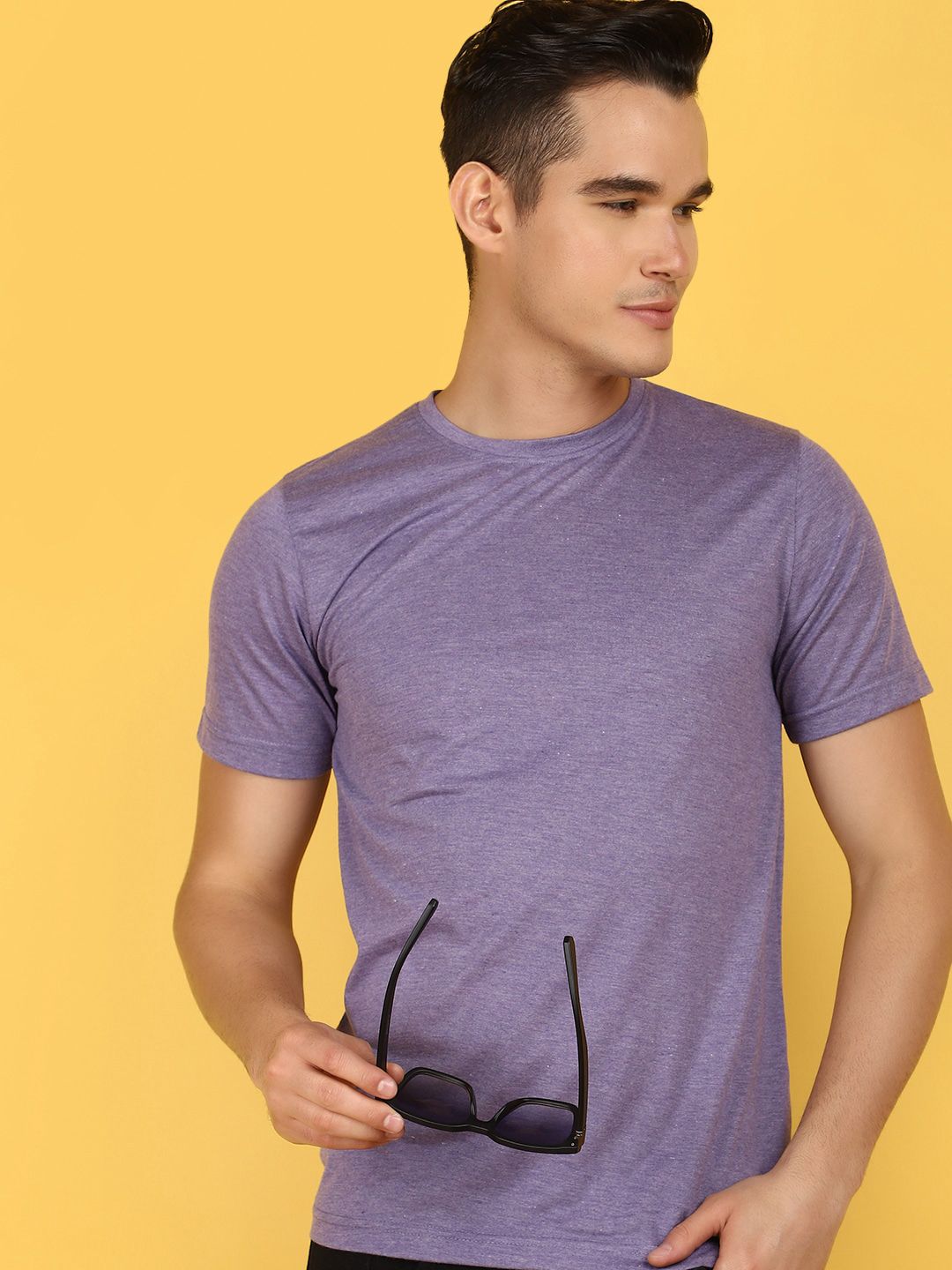 V-Mart Round Neck Short Sleeves Cotton T-shirt-image-47