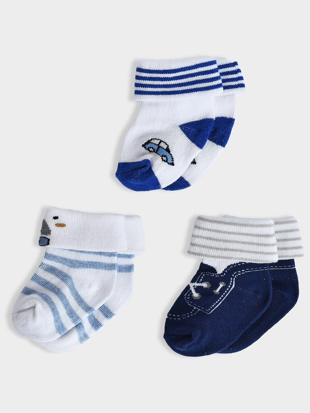 MiArcus Kids Pack Of 3 Patterned Ankle Length Socks-picture-11