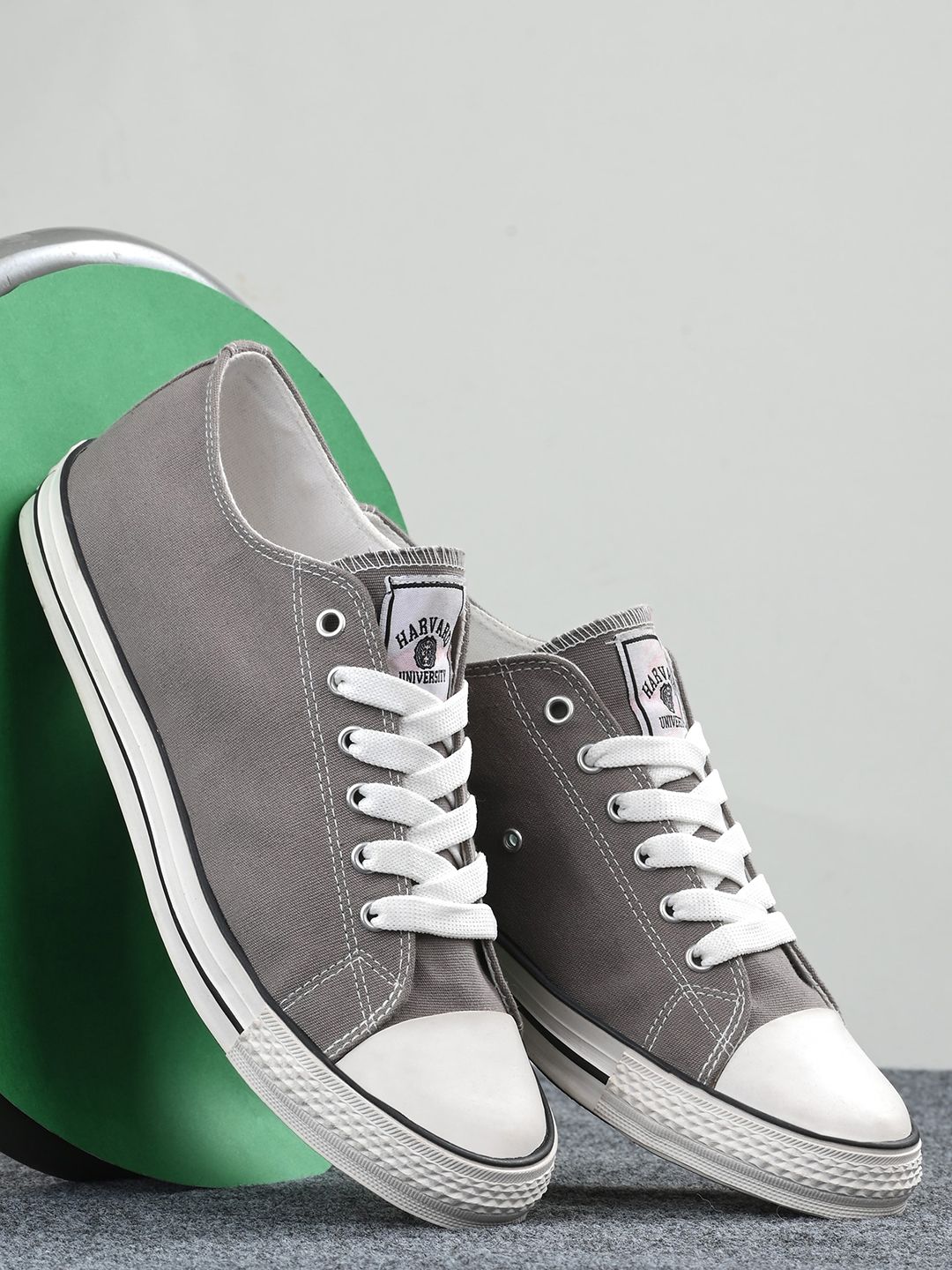 Harvard Men Grey Round Toe Lightweight Canvas Sneakers-picture-32