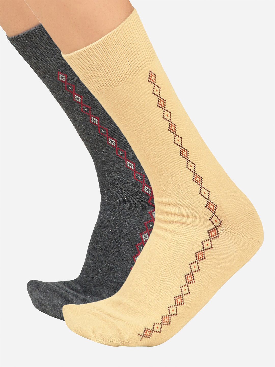 Bodycare Men Pack Of 2 Patterned Cotton Calf Length Socks-picture-18