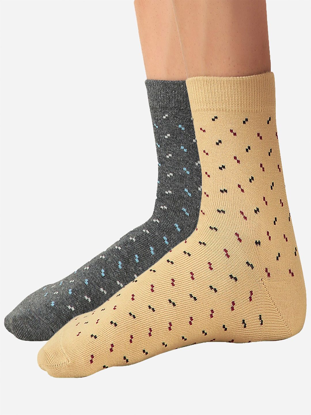 Bodycare Men Pack Of 2 Patterned Anti Bacterial Calf Length Socks-picture-32