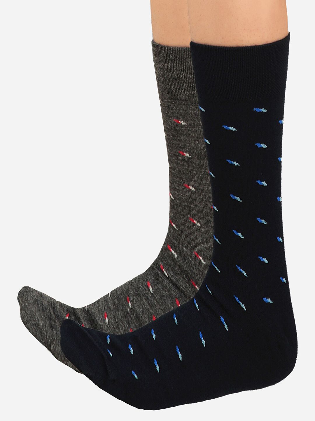 Bodycare Men Pack Of 2 Patterned Odour-Free Calf-Length Socks-picture-34