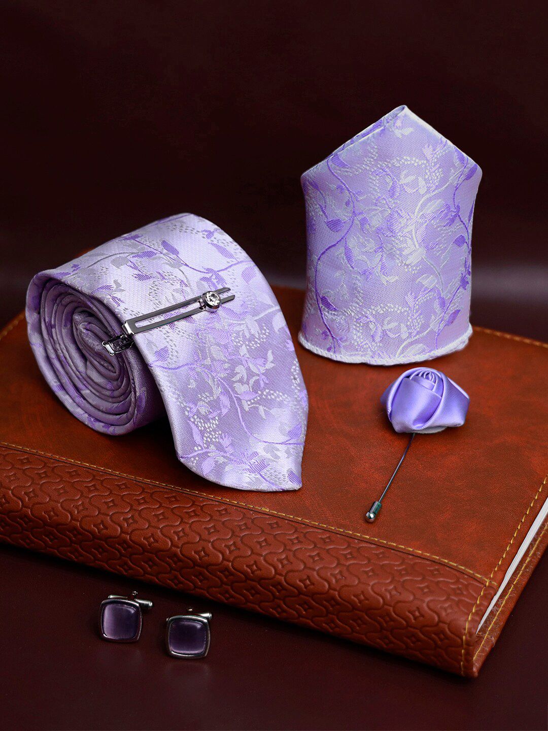 LOUIS STITCH Men Silk Printed Necktie Accessory Gift Set-picture-41