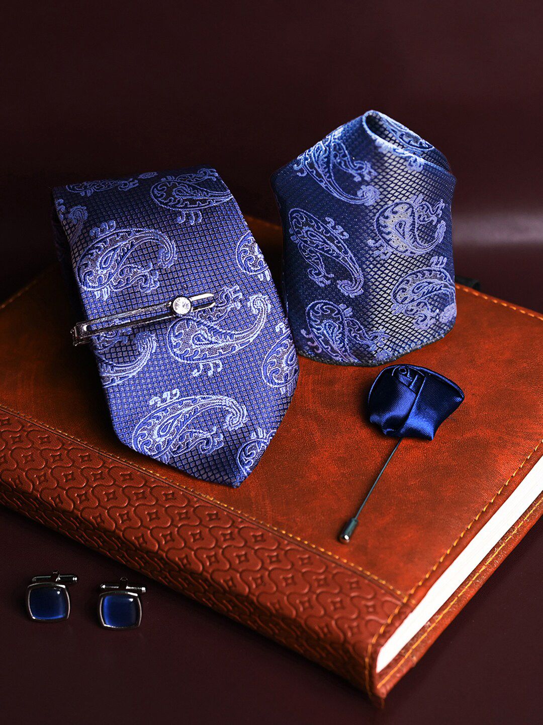 LOUIS STITCH Men Silk Printed Neck Tie Accessory Gift Set-picture-44