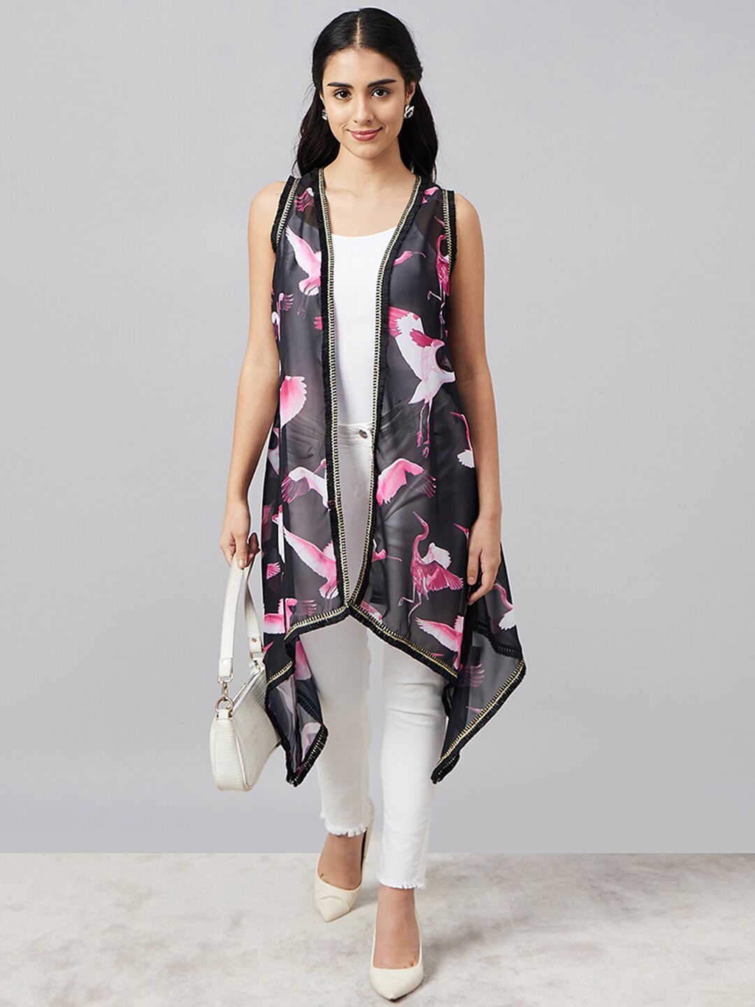 First Resort by Ramola Bachchan Animal Printed V-Neck Shrug-picture-35