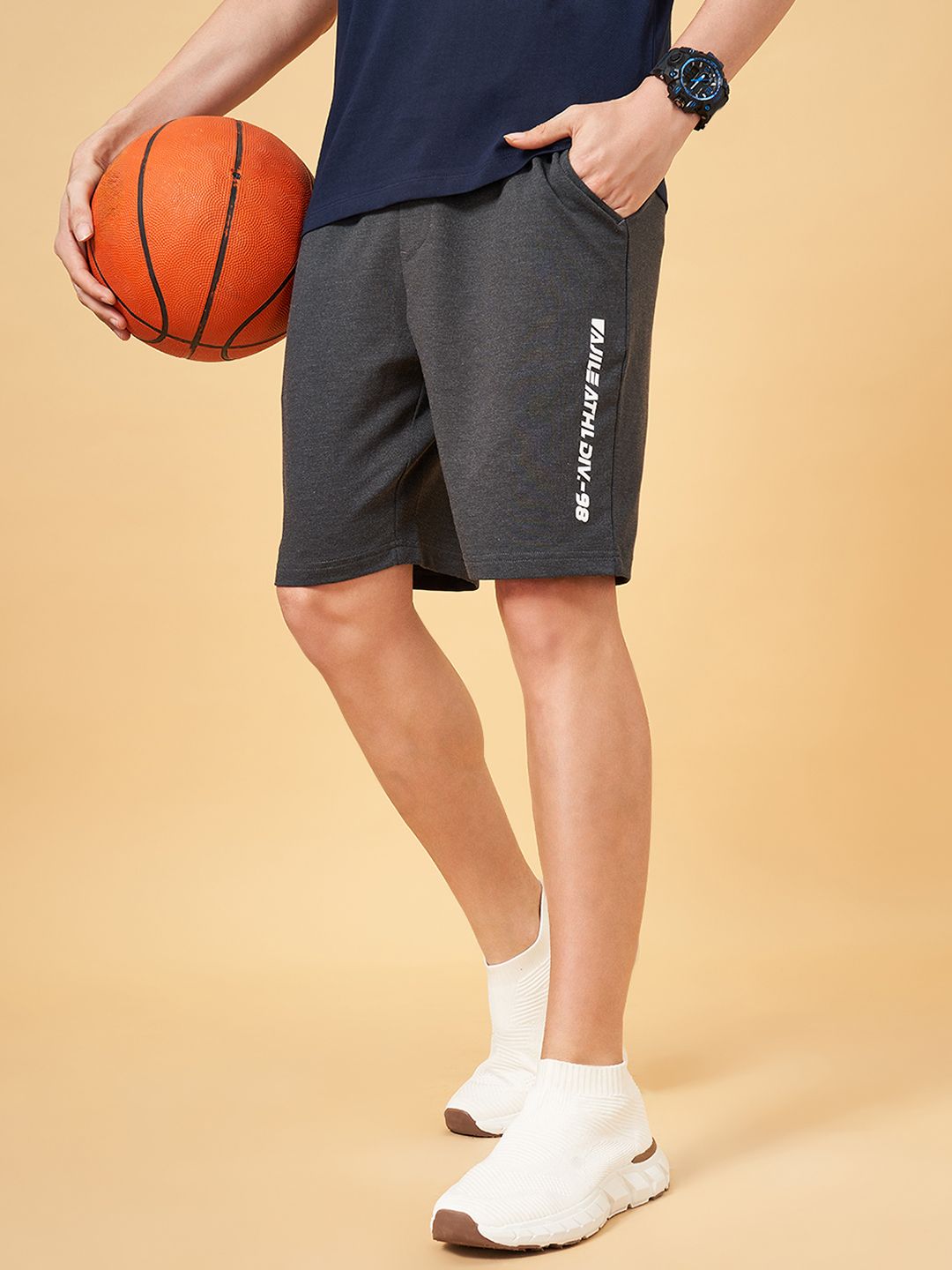 Ajile by Pantaloons Men Mid Rise Cotton Outdoor Sports Shorts-image-29
