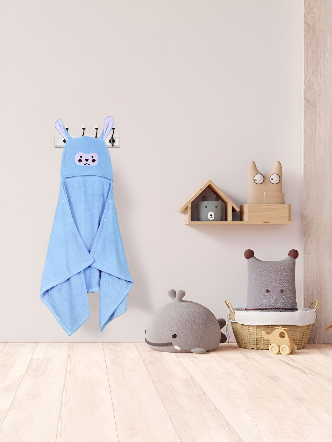 Cortina Blue 380 GSM Baby Hooded Bath Towel
