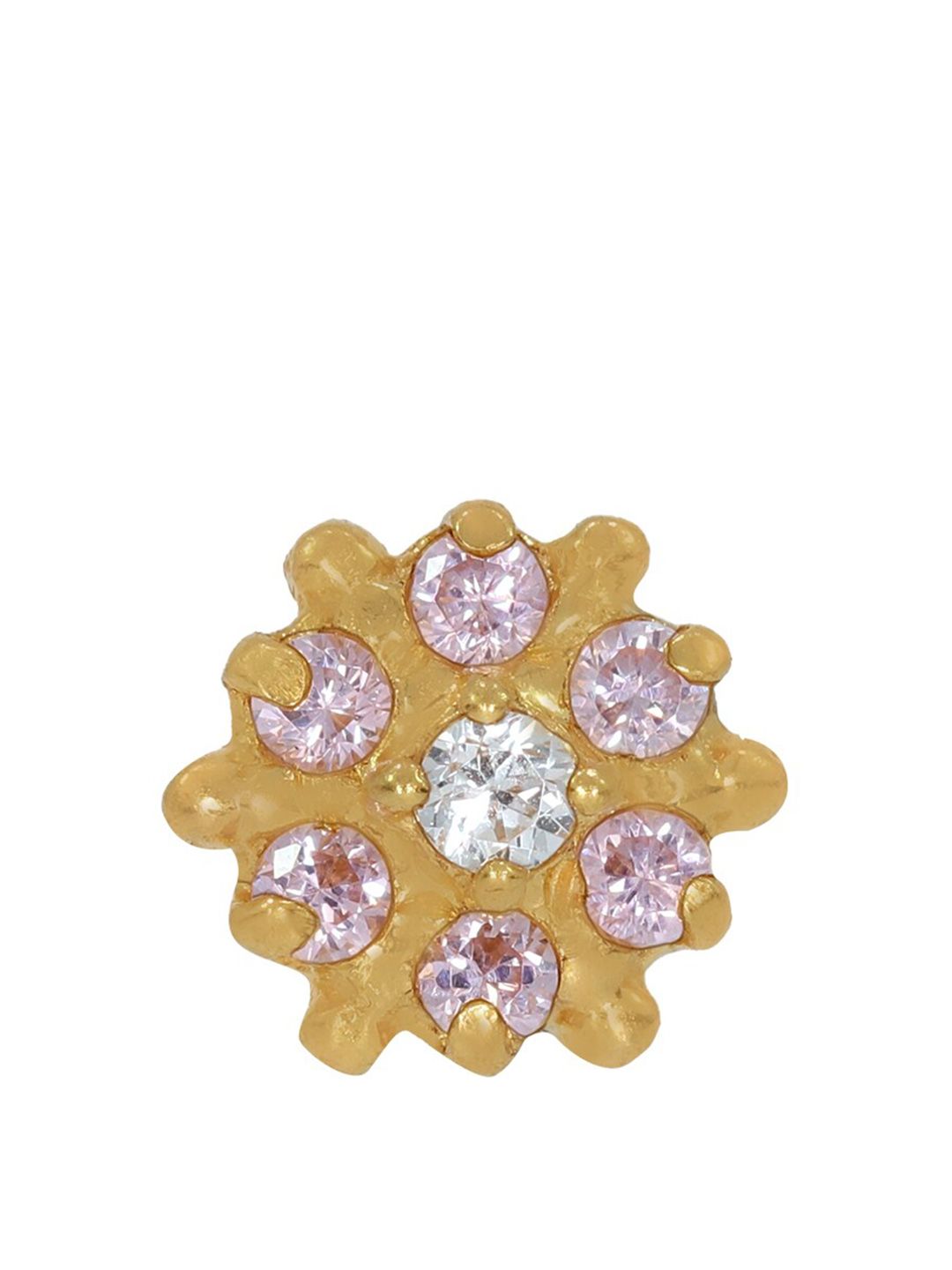 BHIMA BIS Hallmark 22K 916 Gold Stone-Studded Nose Pin-picture-21