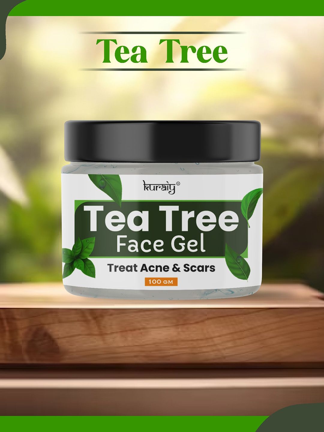 KURAIY Tea Tree Facial Cream Smooth Skin Moisturizing Whitening Treat Acne & Scars-100gm-picture-25