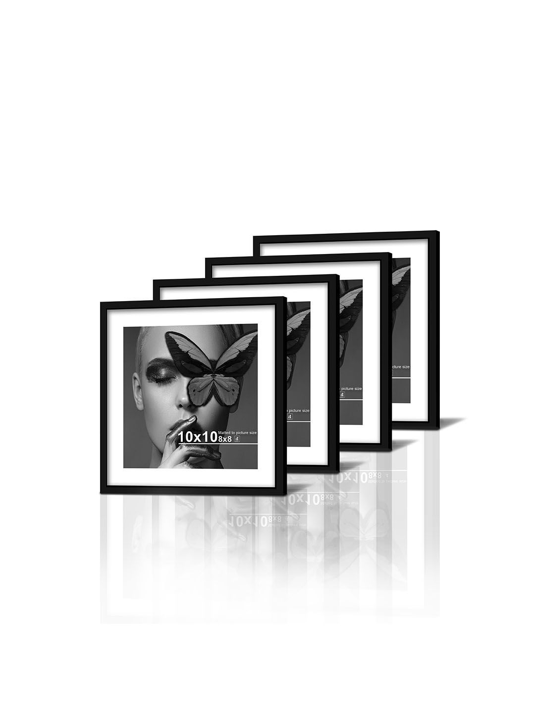 Art Street Black 4Pieces Wooden Wall Photo Frames