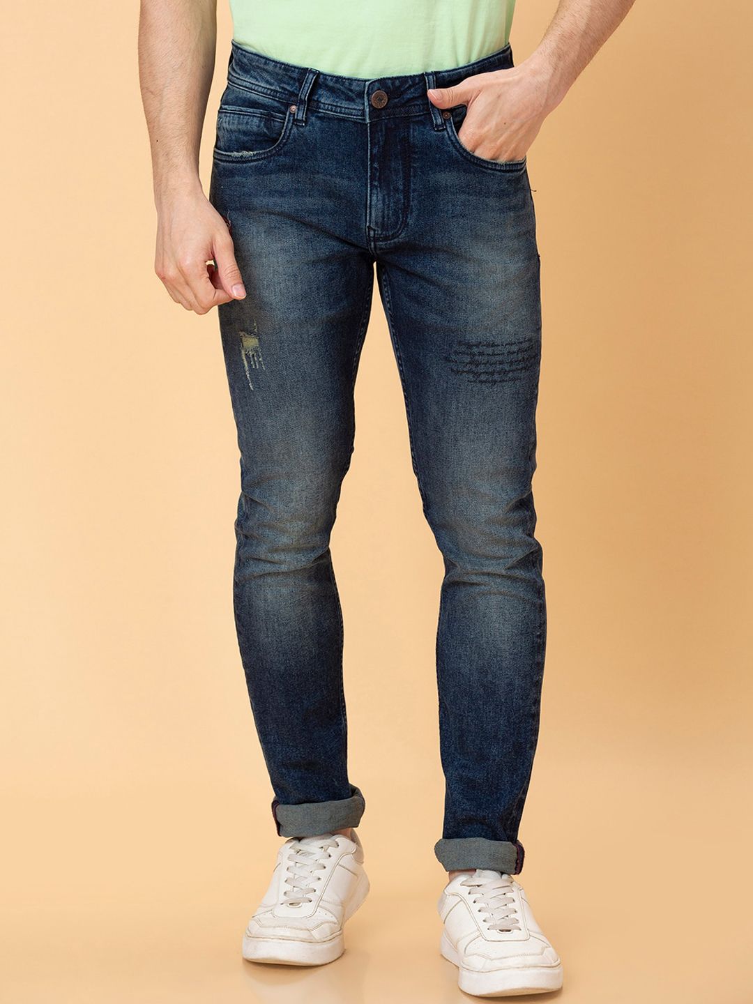 Being Human Men Skinny Fit Low Distress Heavy Fade Jeans-picture-28
