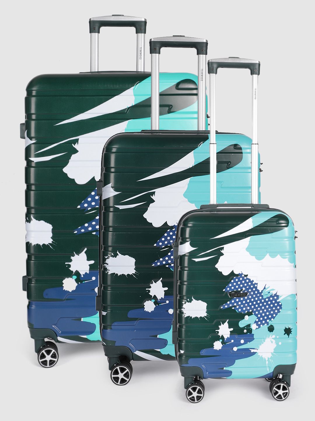 Teakwood Leathers Set of 3 Cracker Print 360 Degree Rotation Hard Trolley Bags 182.3L-picture-51
