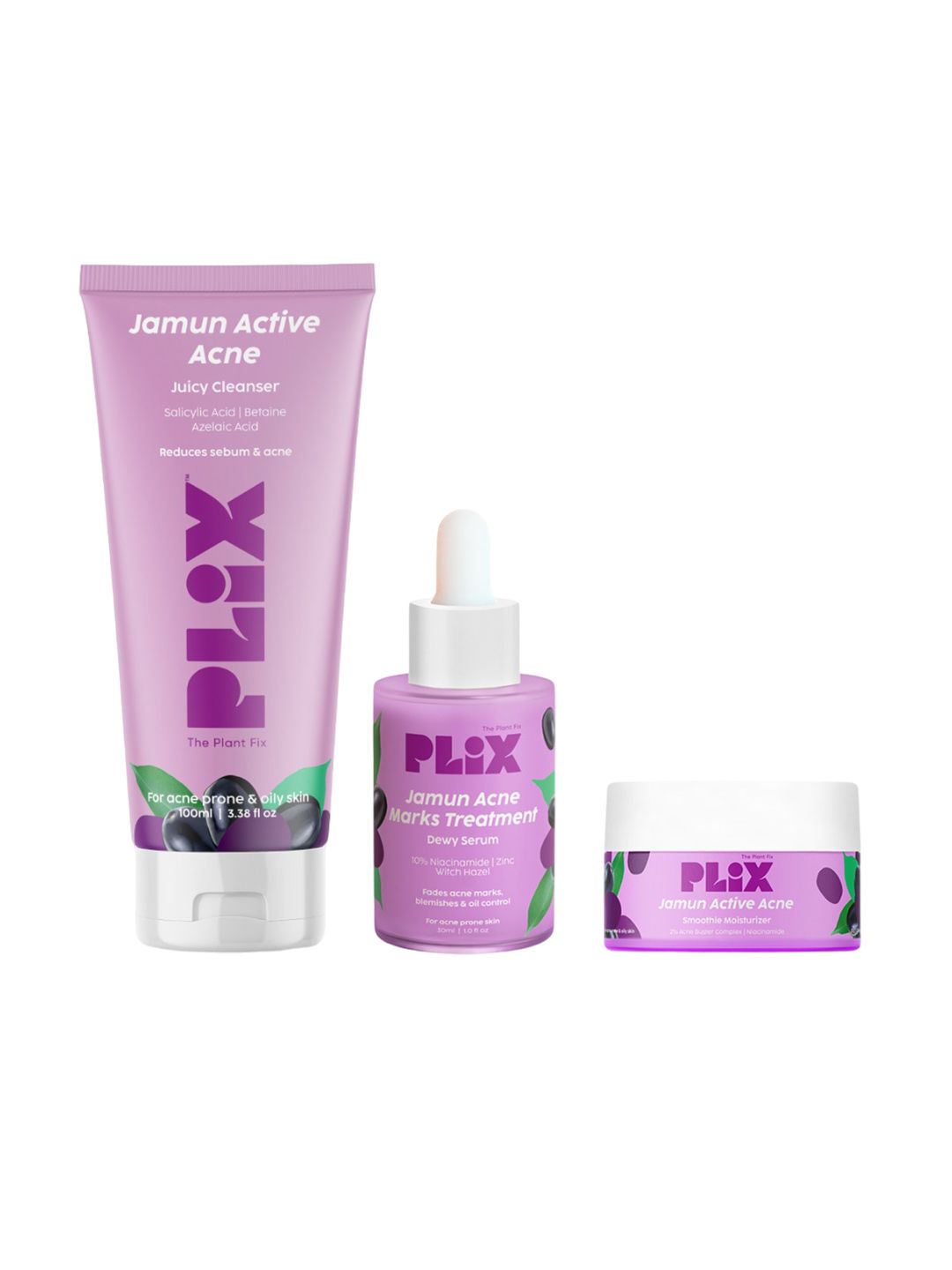 PLIX THE PLANT FIX Jamun Skin Care Combo - Cleanser 100ml + Serum 30ml + Moisturizer 50g-image-22