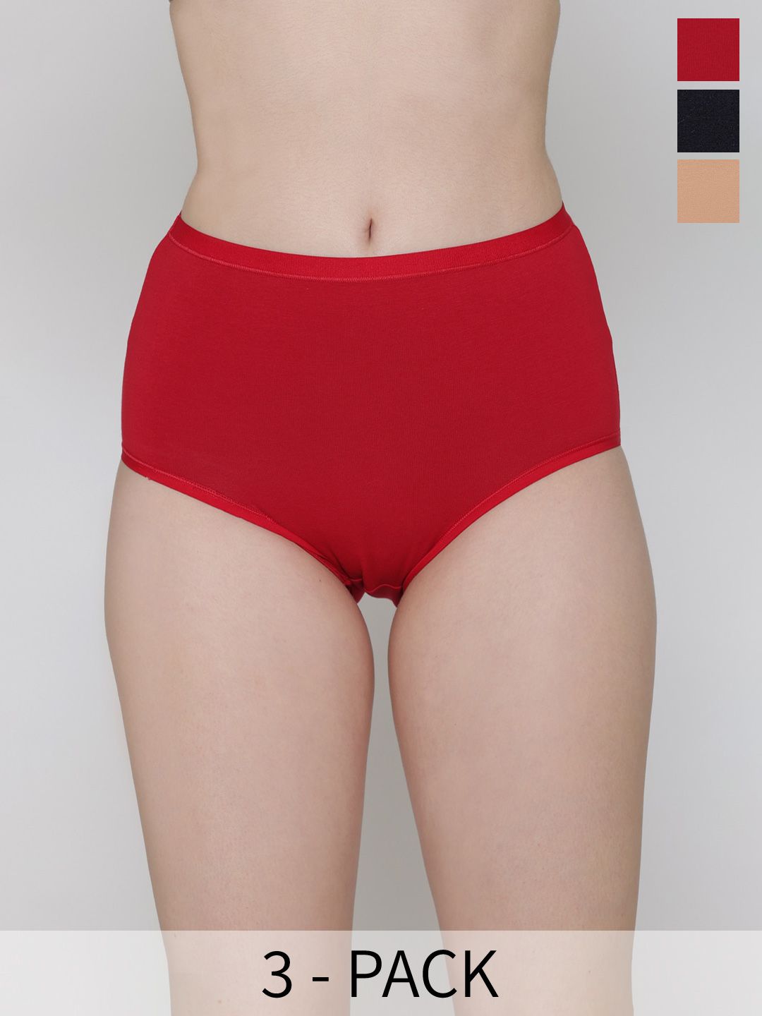 B'ZAR Pack Of 3 High-Rise Hipster Briefs-picture-14