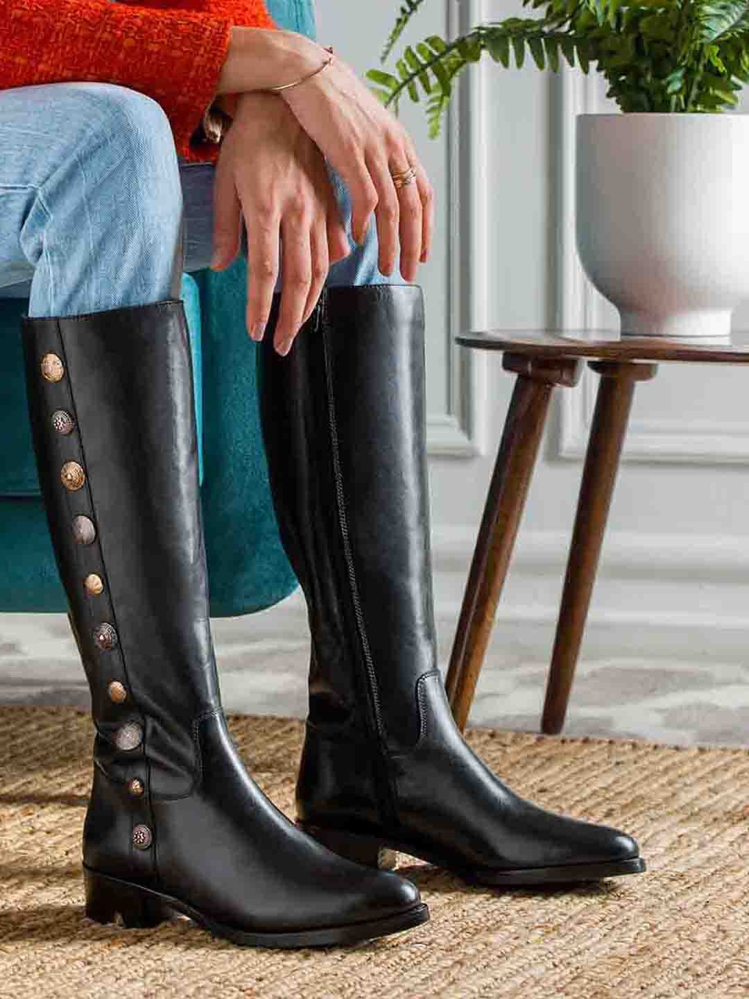 Saint G Women Casual Block-Heeled Winter Long Boots-image-33
