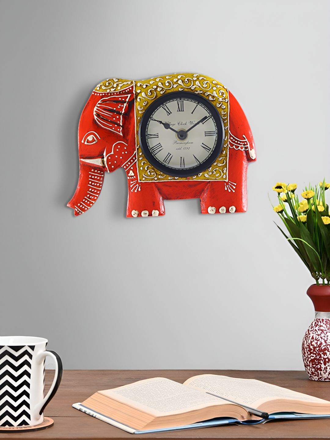 Aura Orange & Yellow Animal Shaped Traditional Wall Clock-image-30