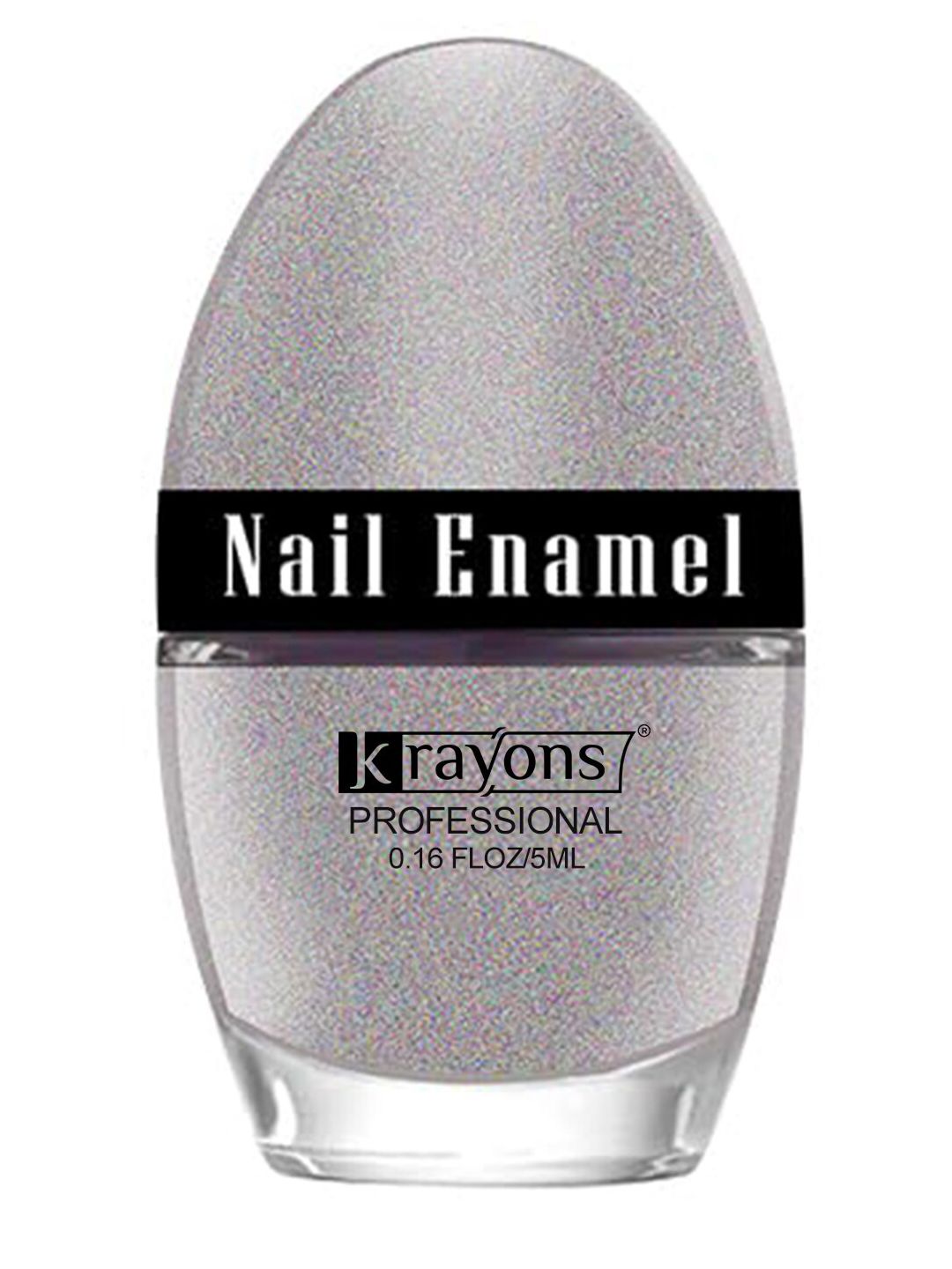 krayons Professional High Shine Quick Dry Glossy Nail Paint 5ml - Silver Glitter 76-picture-16
