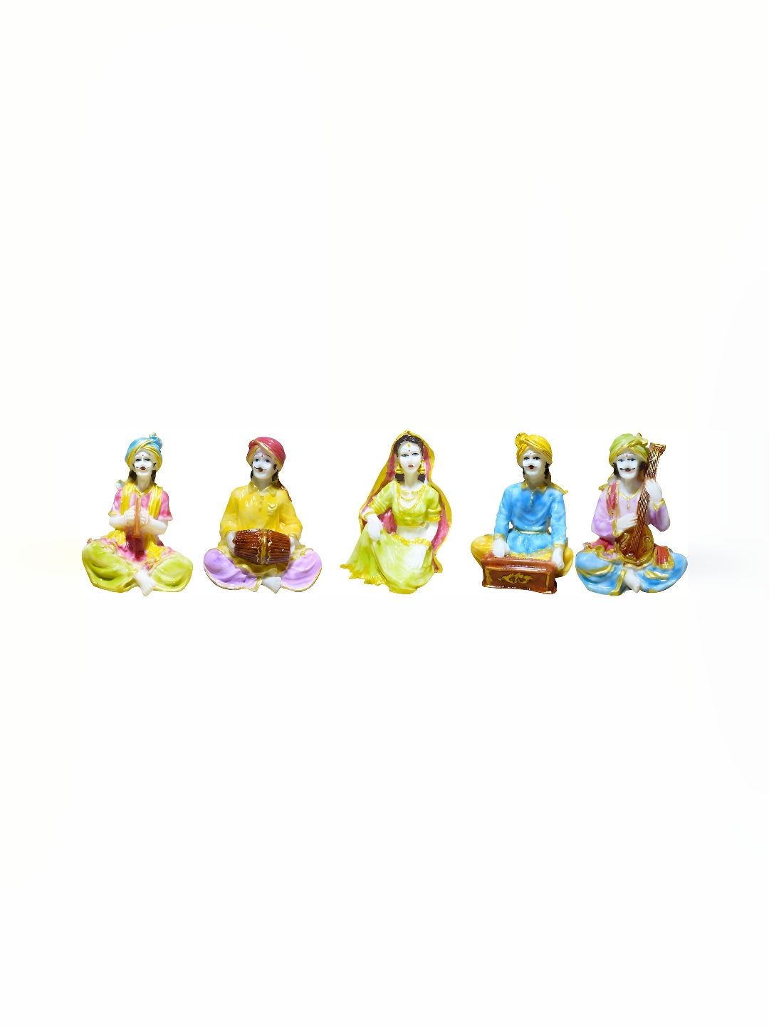 GW CREATIONS Yellow & Blue 5 Pieces Small Figurine Showpieces-image-20