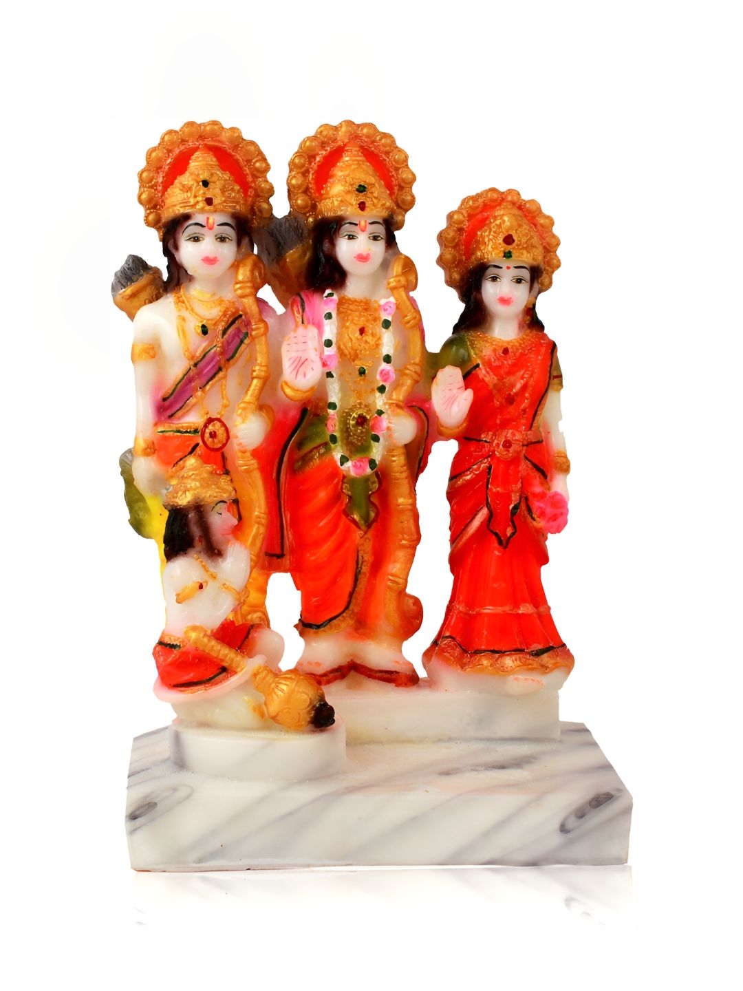 GW CREATIONS Orange & Beige Religious Marble Idol Showpiece-image-30