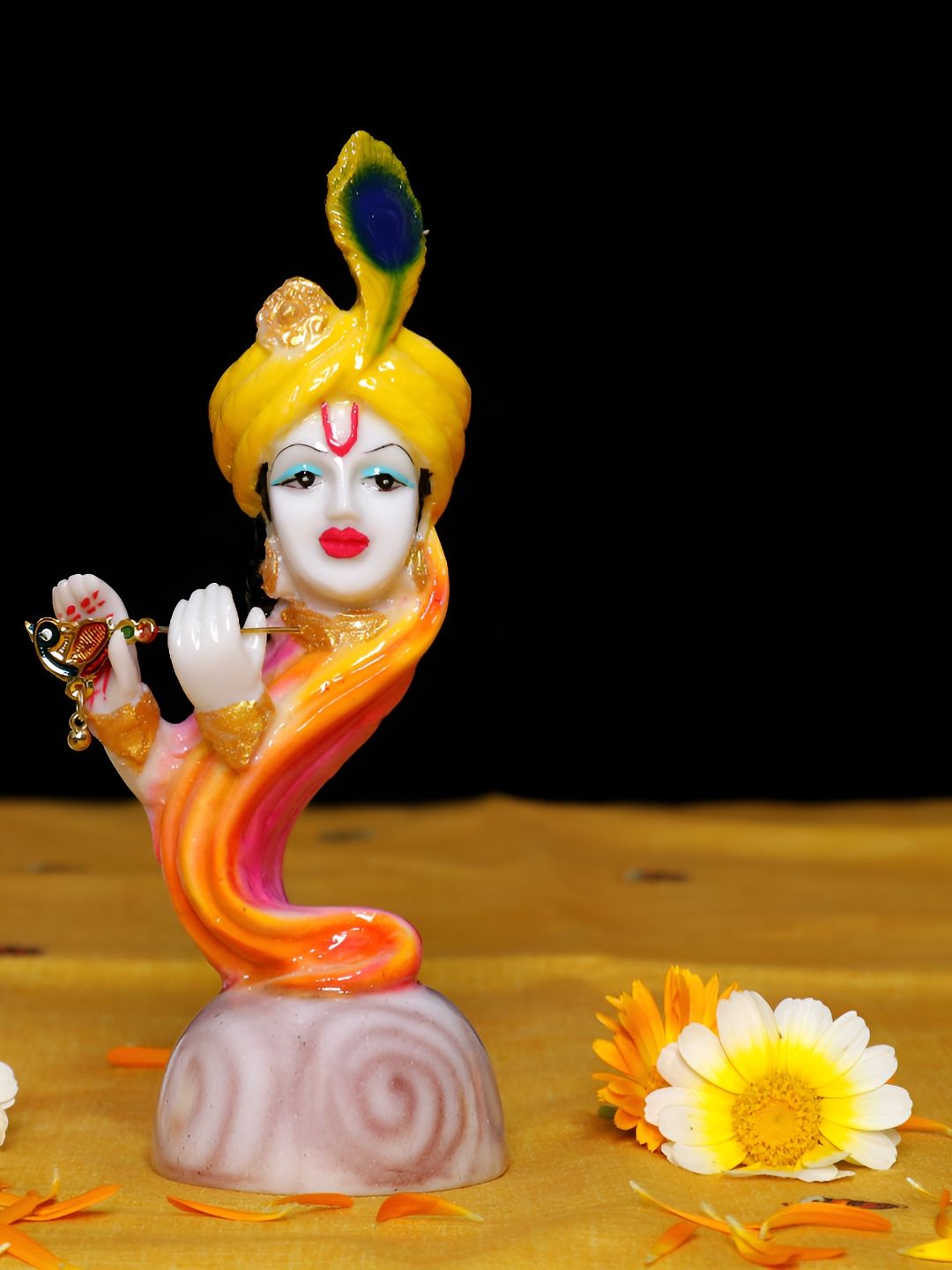 GW CREATIONS White & Orange Religious Idol Showpiece-picture-26