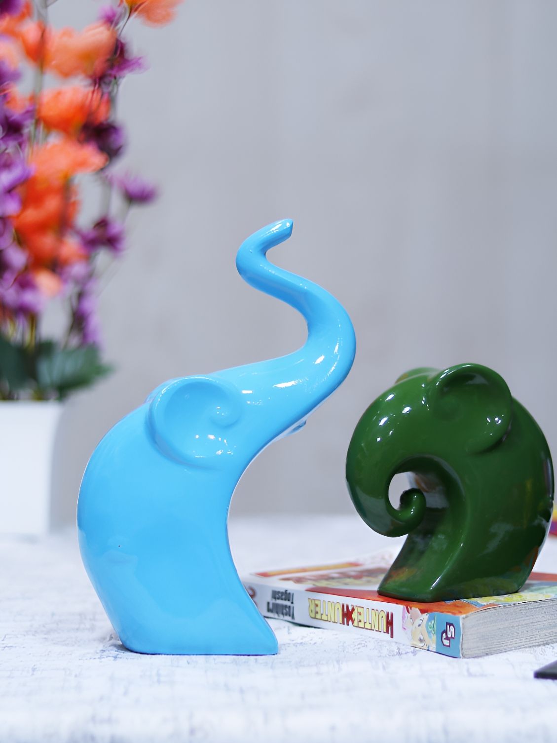 GW CREATIONS Black 2 Pieces Medium Birds and Animals Figurine Showpieces-picture-22