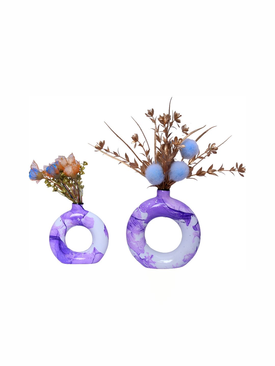 GW CREATIONS Purple 2 Pieces Figurine Showpiece-picture-33