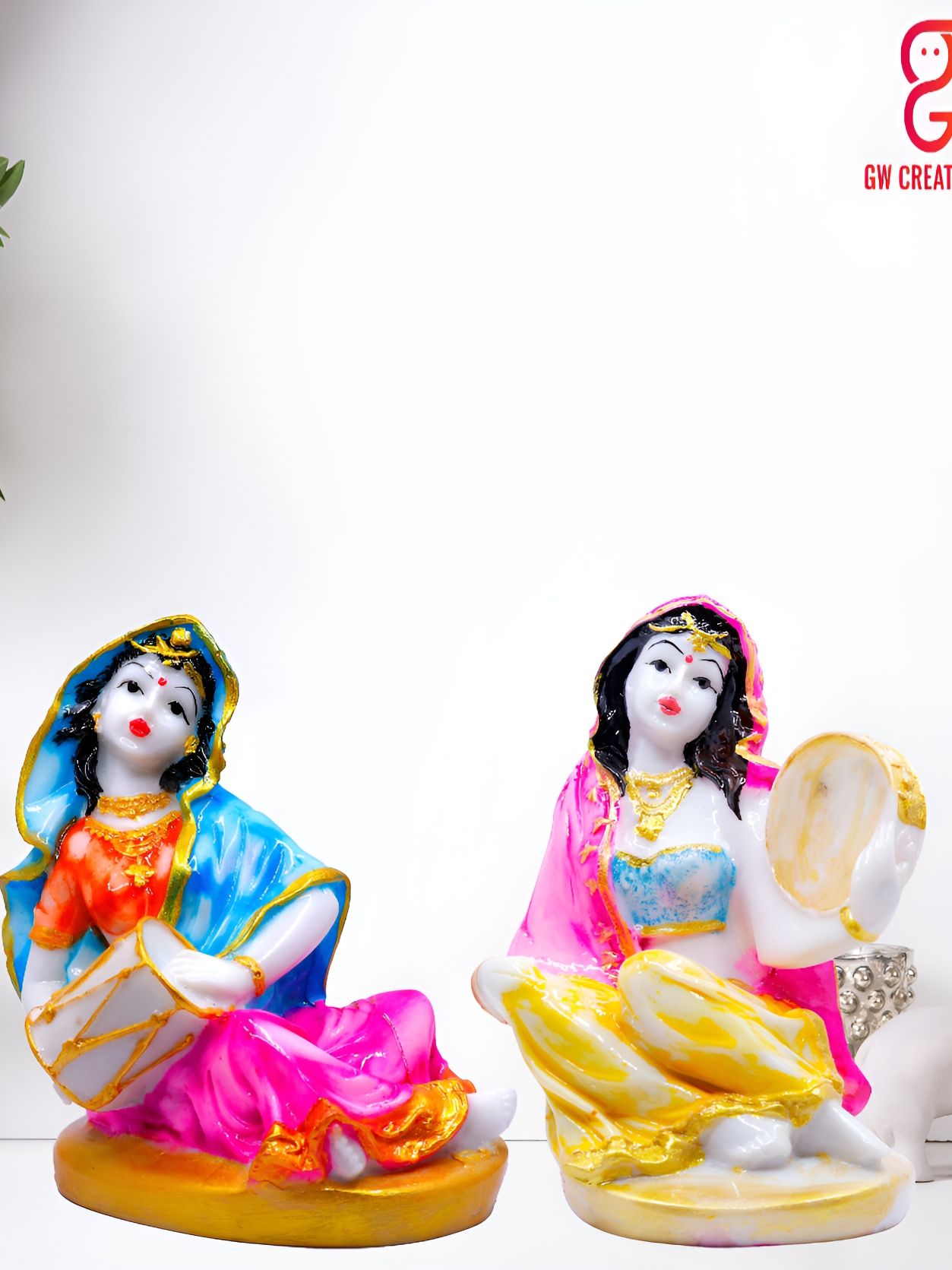 GW CREATIONS White & Blue 2 Pieces Figurine Showpiece-picture-19