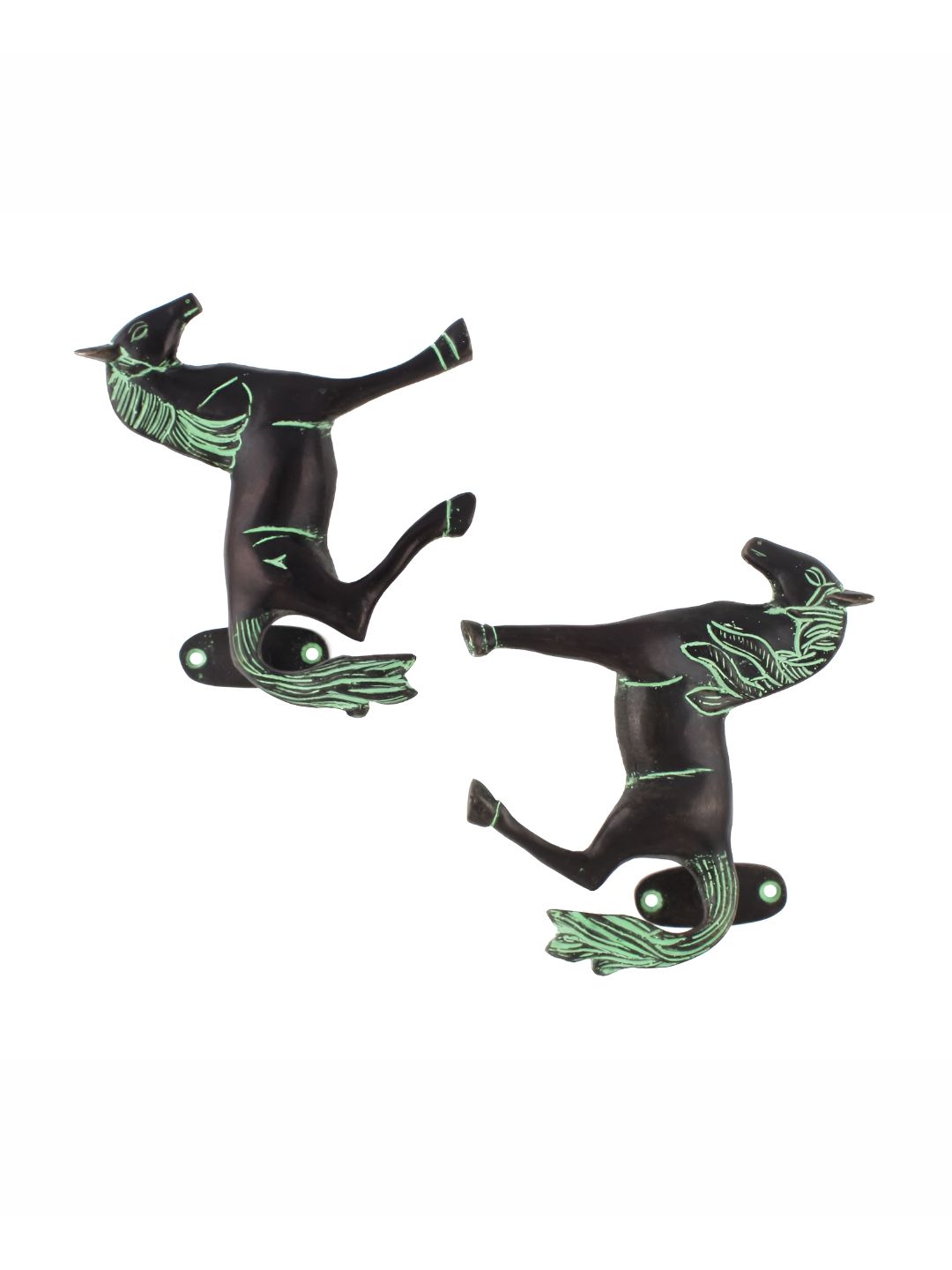 Indianshelf Black & Green Horse Shaped Door Handle-picture-23