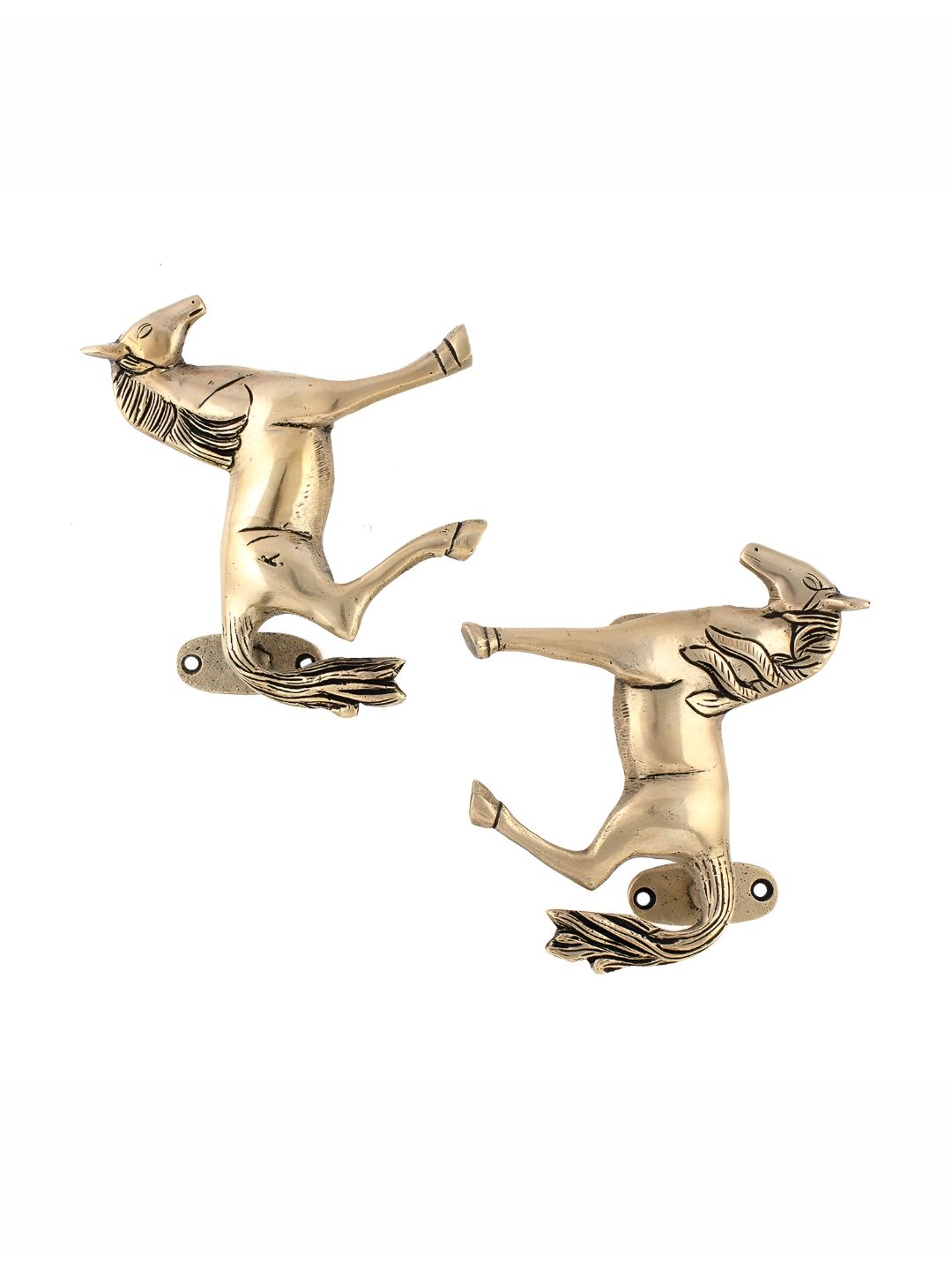 Indianshelf Beige 2 Pieces Brass Horse Animal Door Handles-image-29