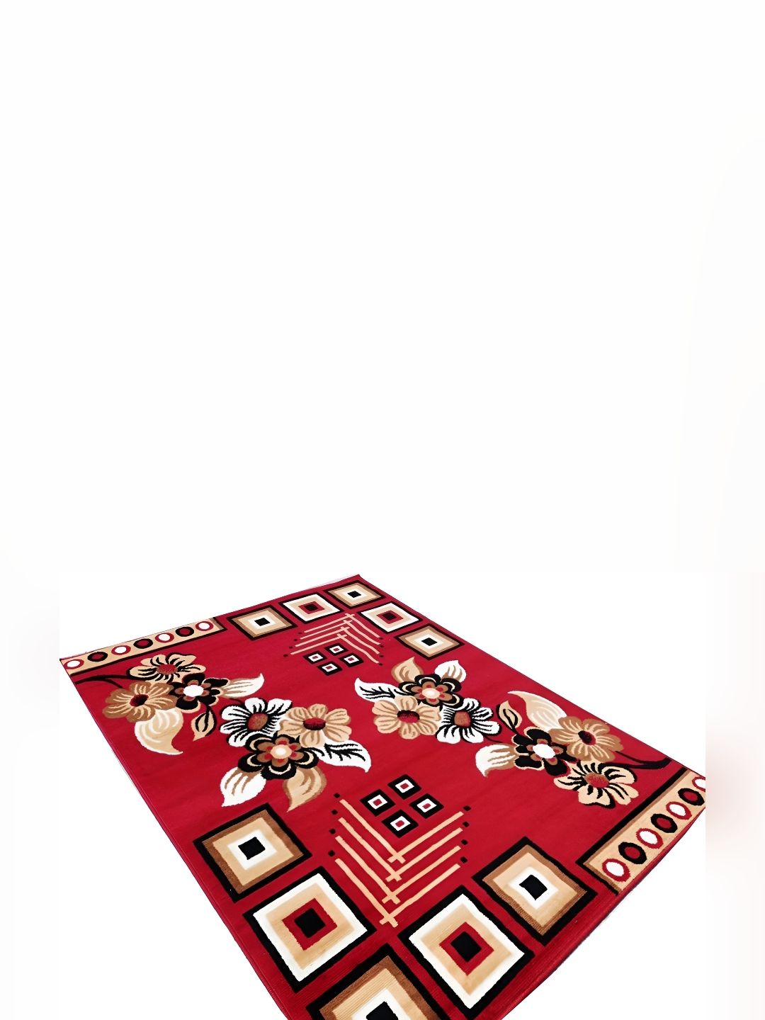 SANA CARPET Red Floral Anti-Skid Carpet-image-35