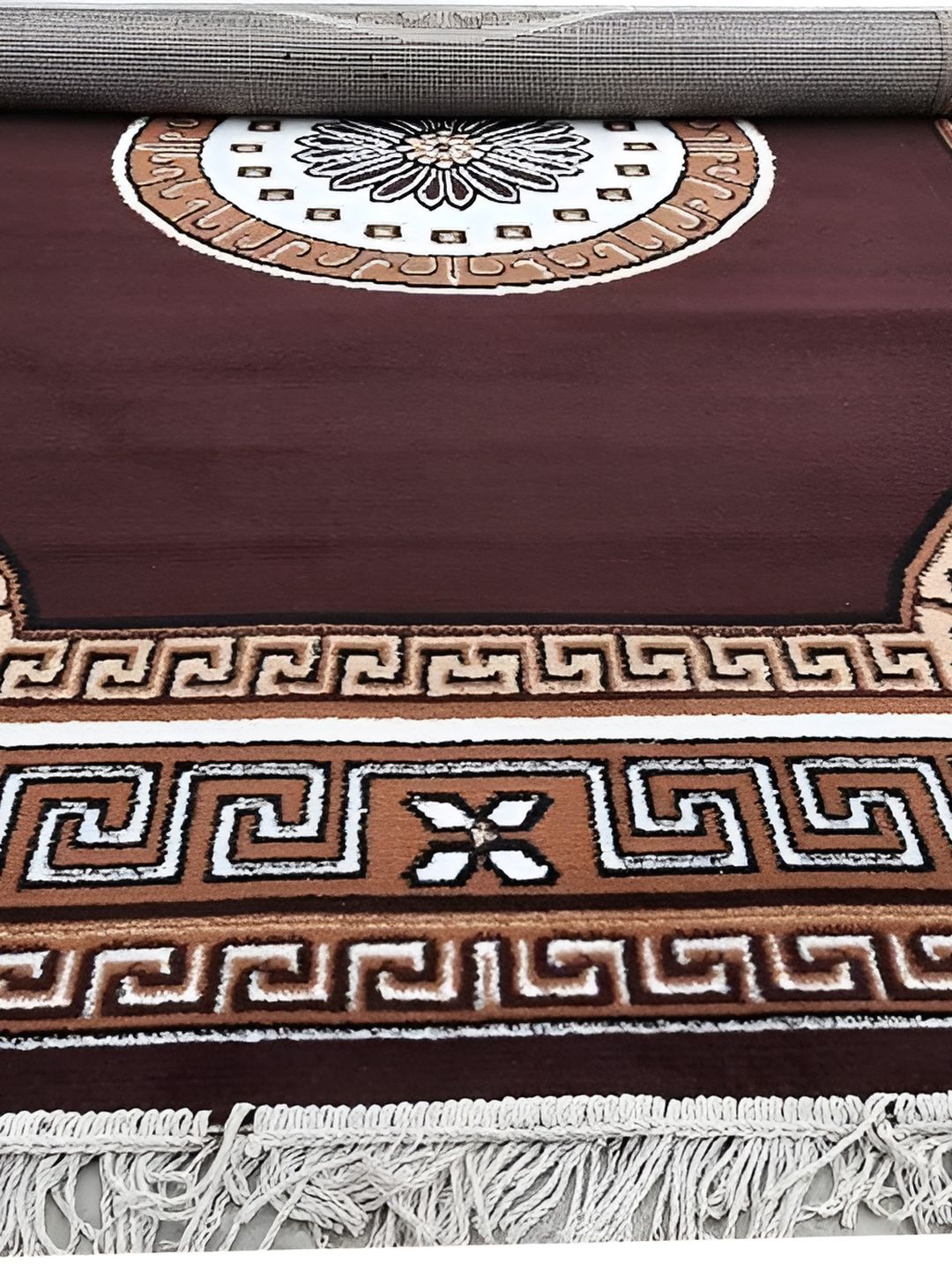 SANA CARPET Brown Printed Rectangle Anti-Skid Carpet-image-16