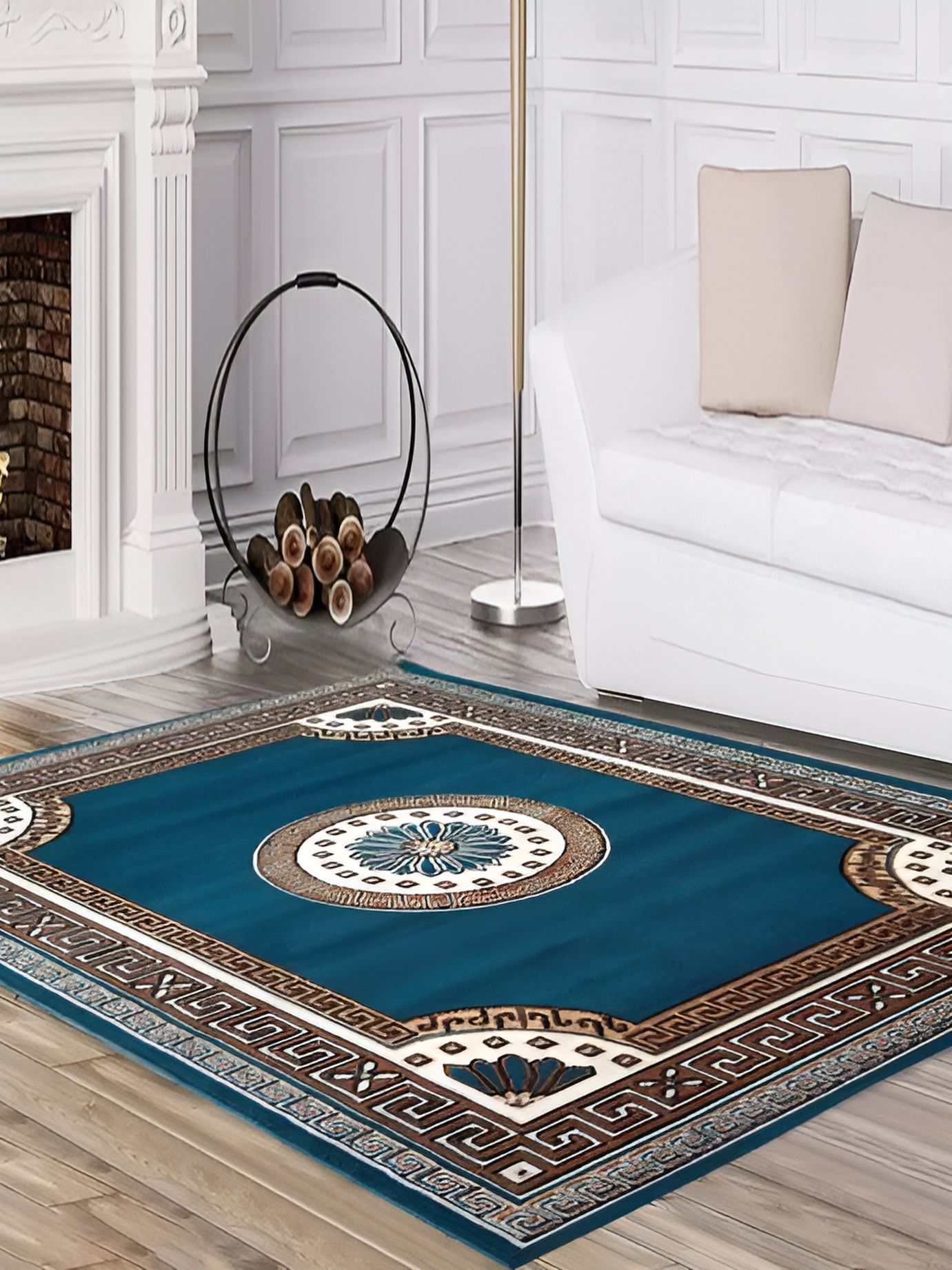 SANA CARPET Blue Rectangle Anti-Skid Carpet-image-19