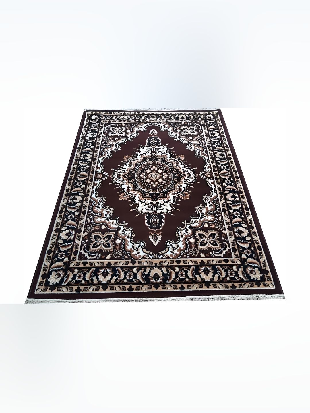 SANA CARPET Brown & White Floral Printed Anti-Skid Carpet-image-29