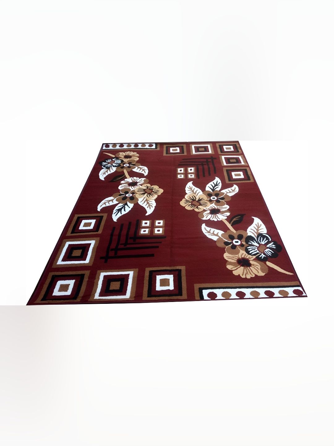 SANA CARPET Brown Floral Anti-Skid Carpet-picture-26