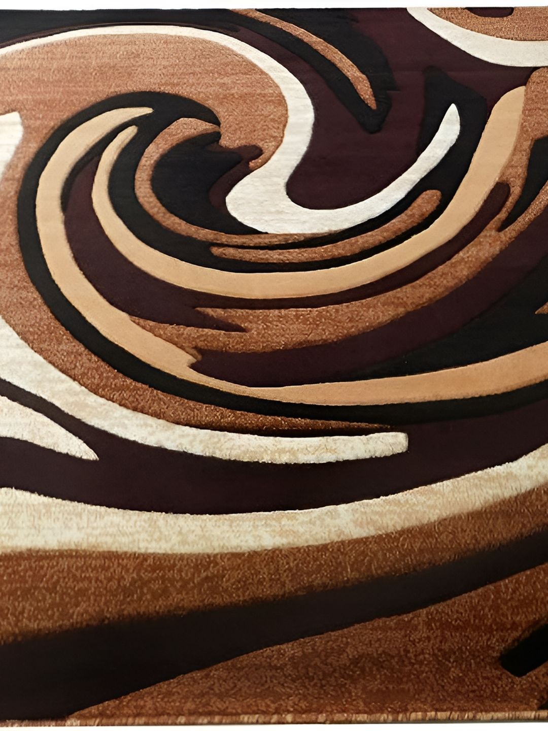 SANA CARPET Brown & Cream Abstract Printed Anti-Skid Carpet-image-32