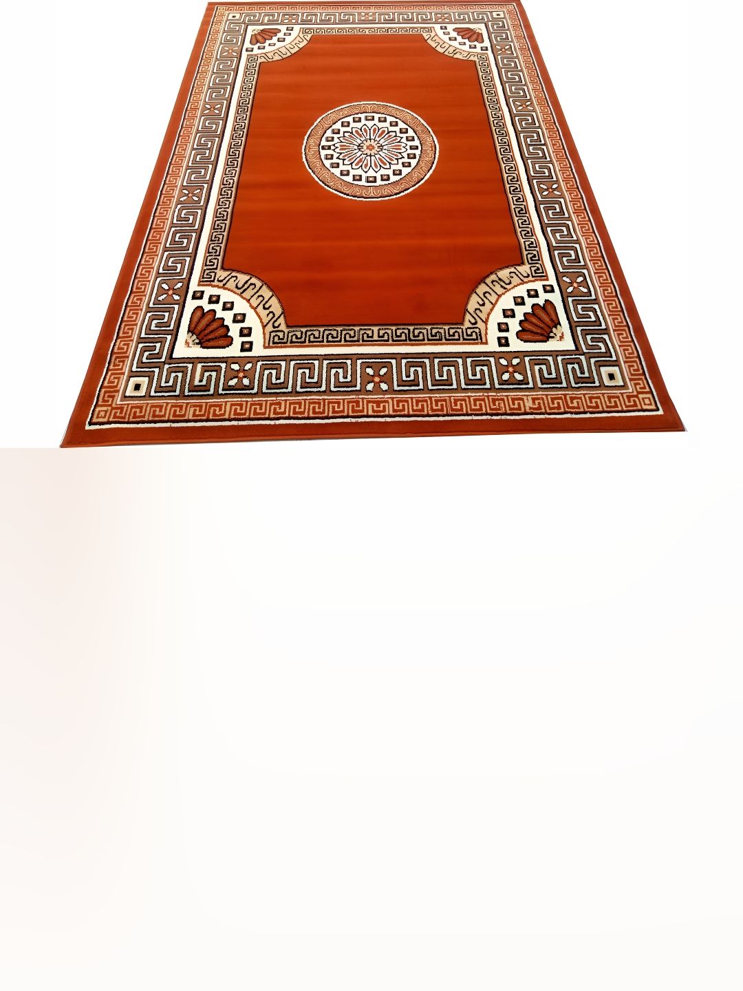 SANA CARPET Orange Ethnic Motifs Anti-Skid Carpet-picture-28